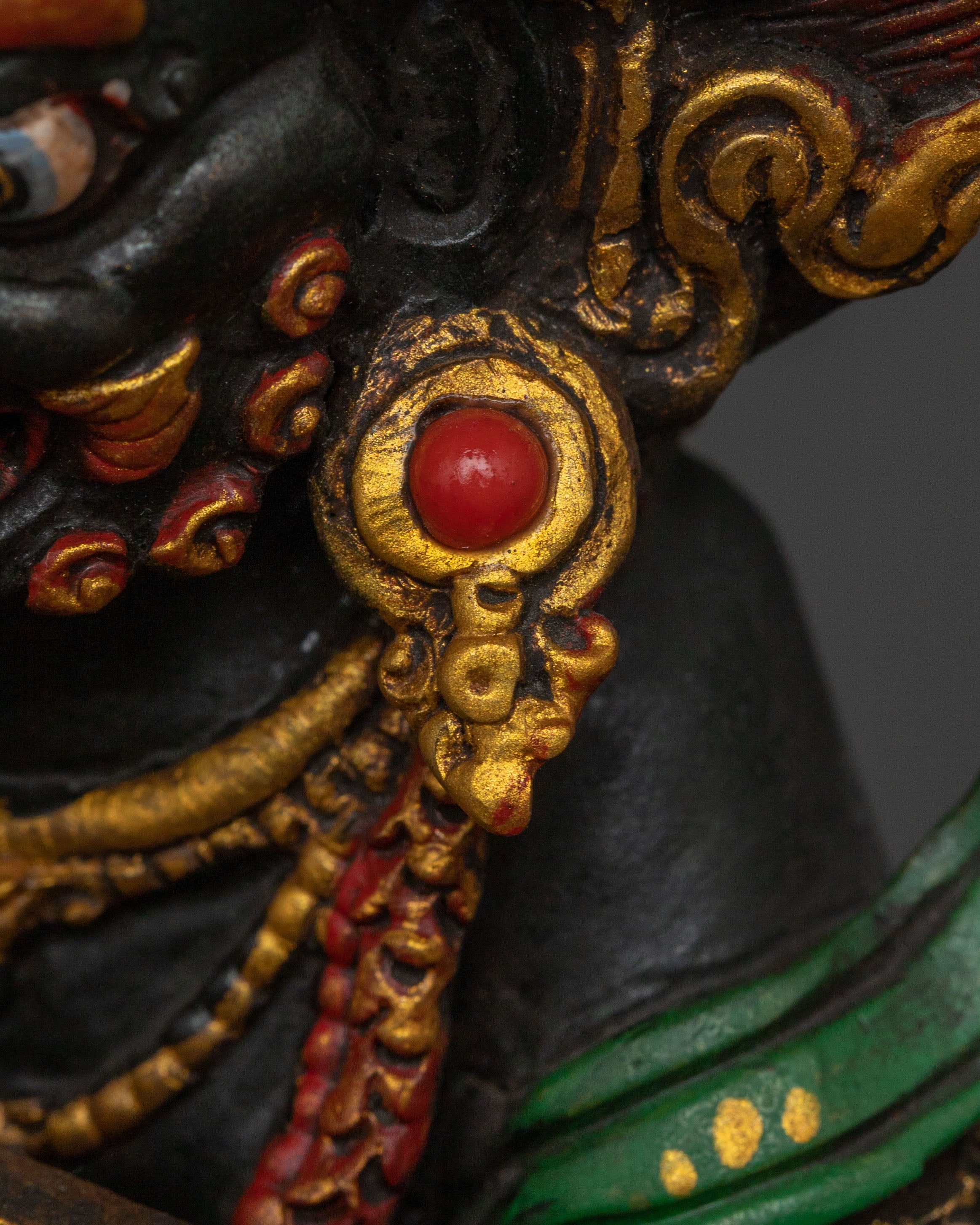 Sakya Mahakala Protection Statue – Hand-Gilded Copper Art