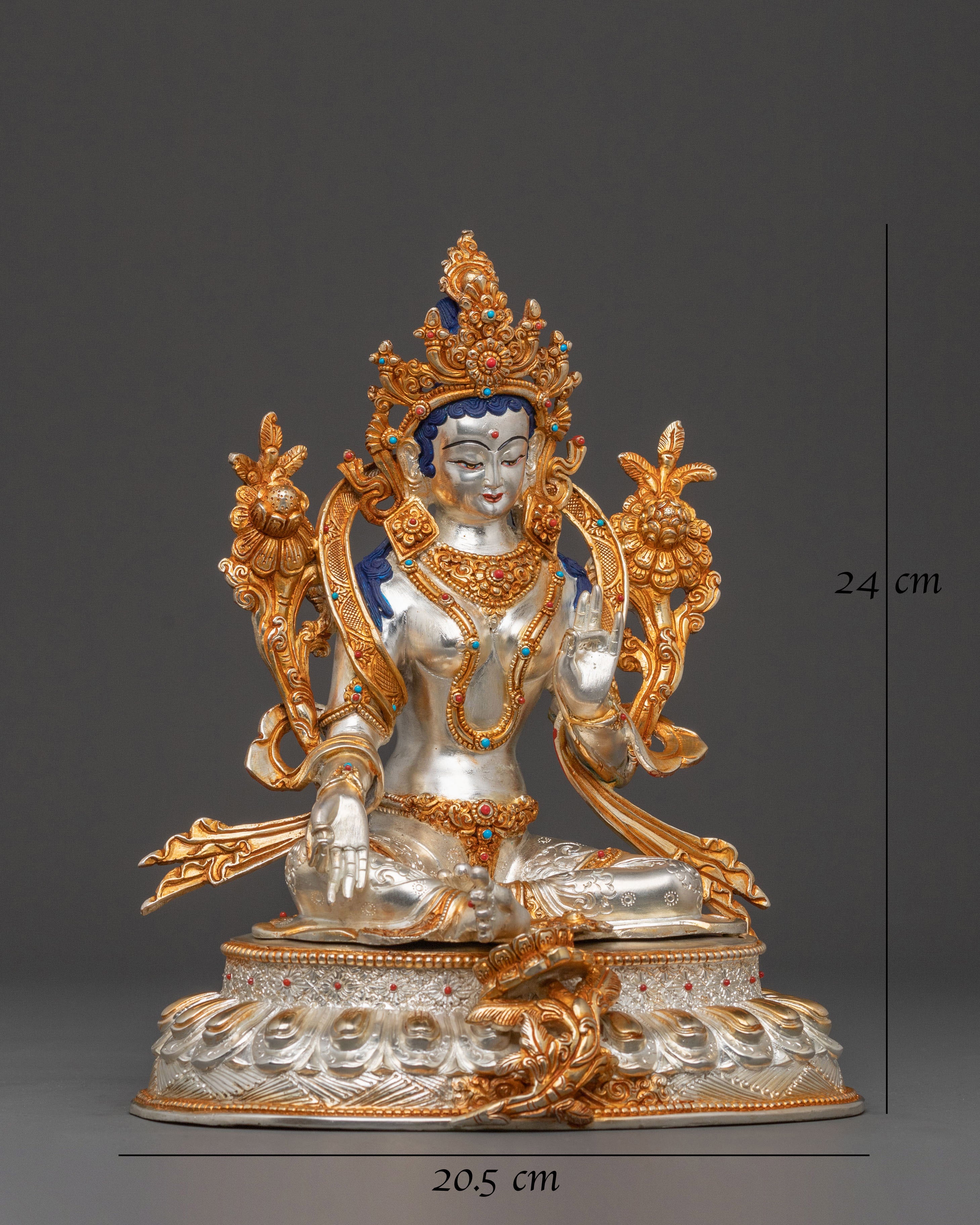 Green Tara Statue – Serene Copper Sculpture