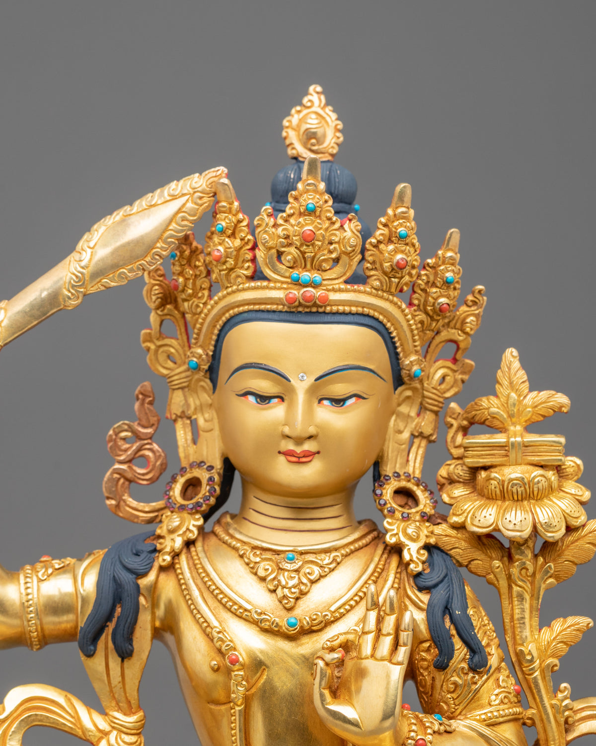 Manjughoṣa Copper Figurine | Tibetan Buddhist Deity