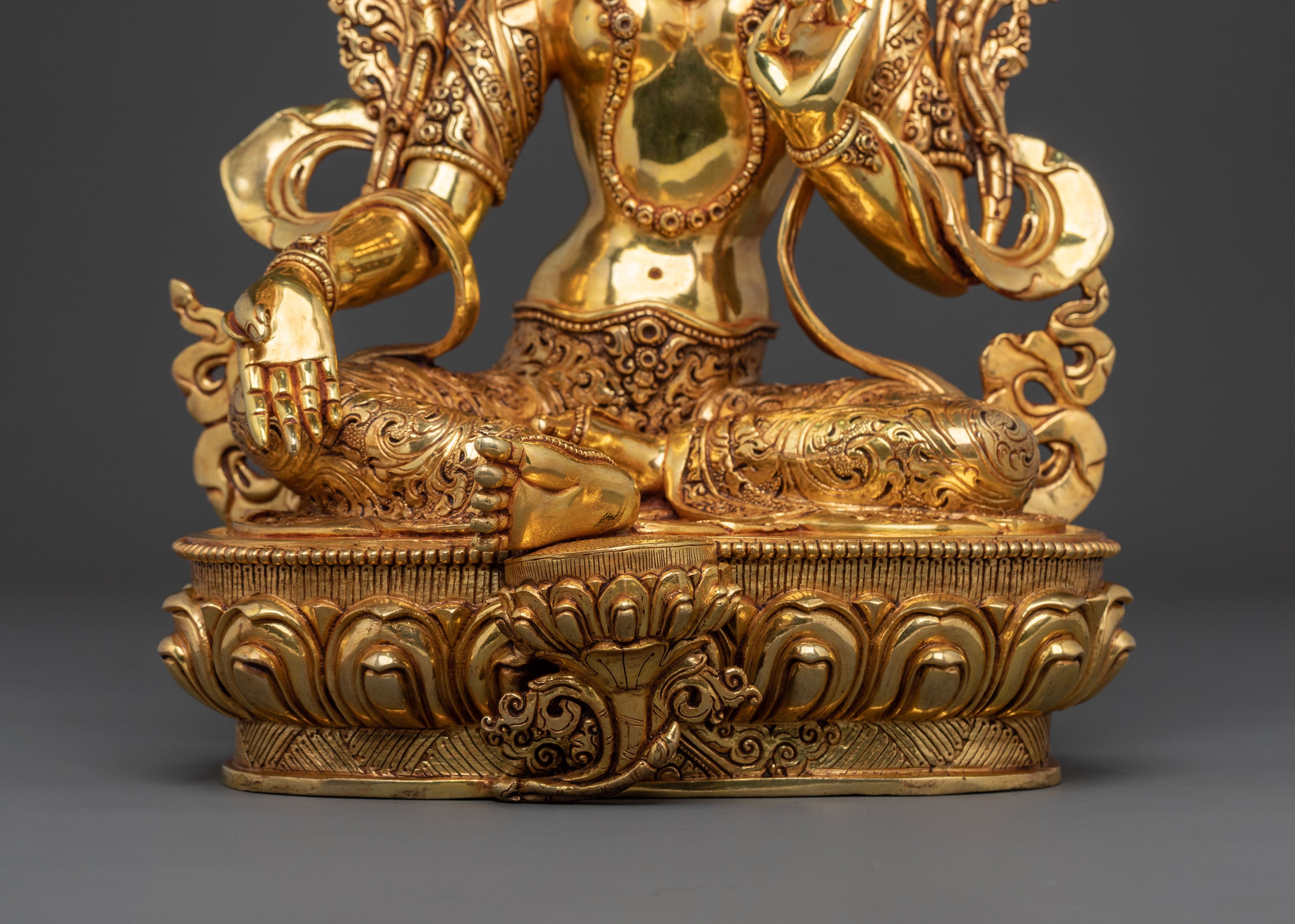 Sacred Protection Green Tara Statue: Compassionate Goddess