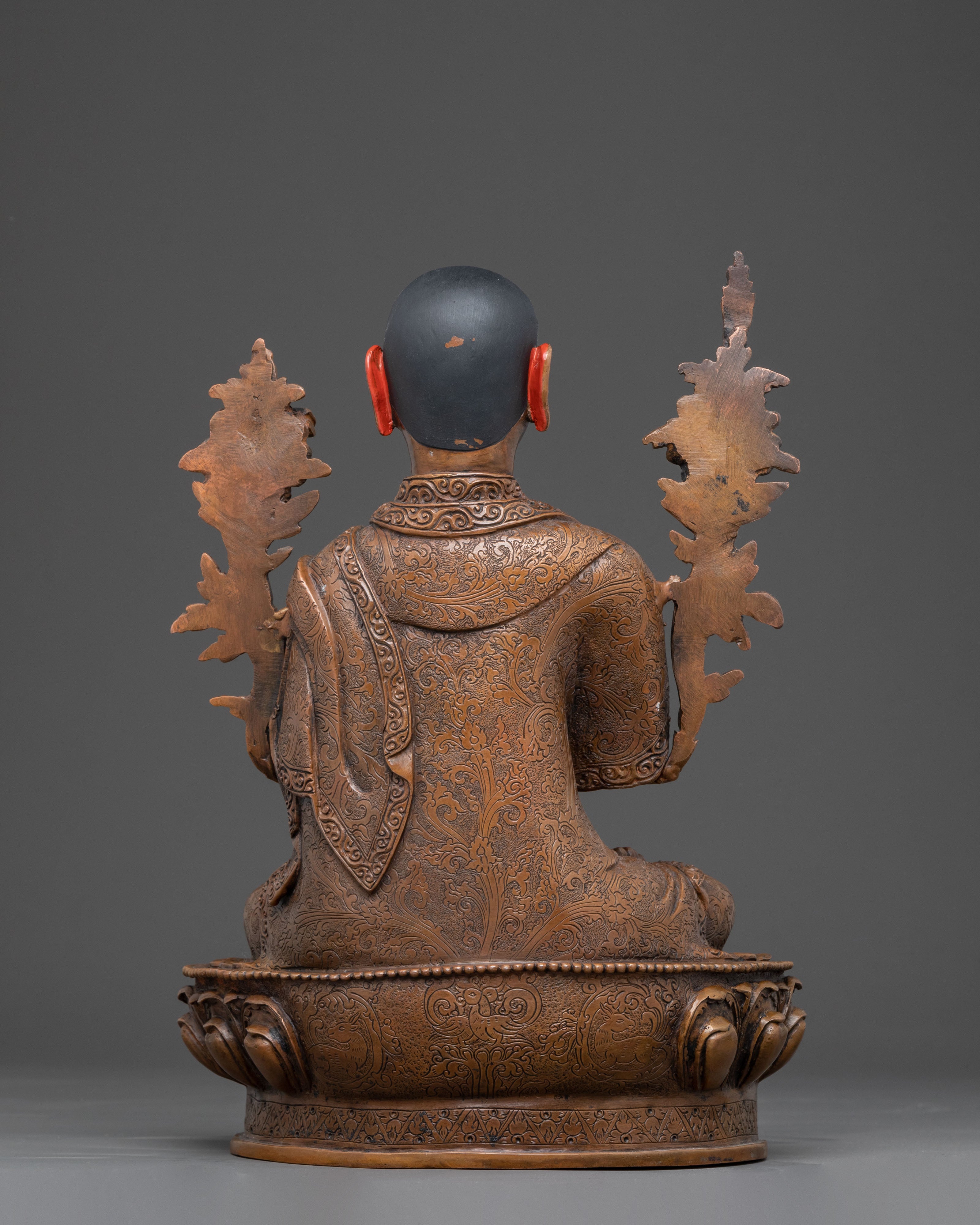 Oxidized Copper Tsongkhapa with Disciples Sacred Statue – Ancient Patina