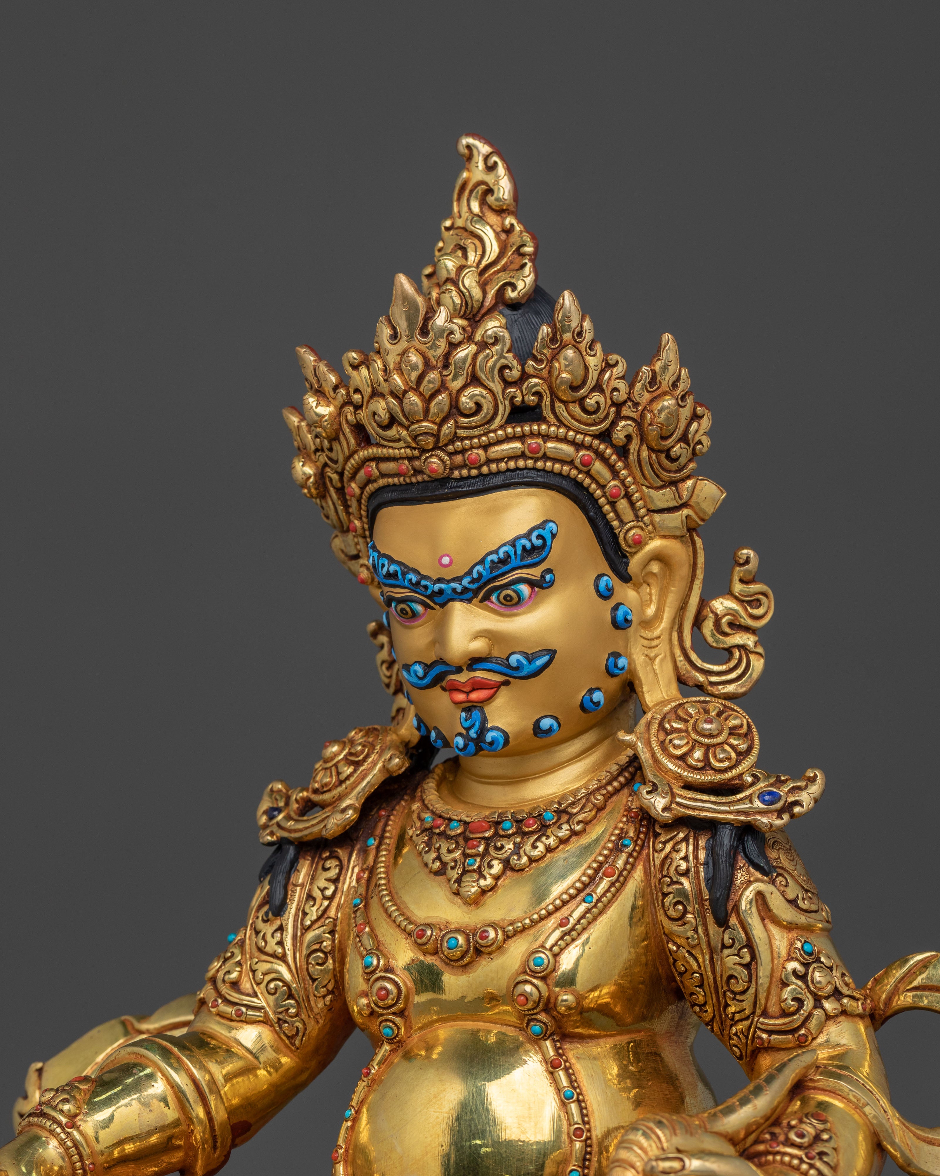 Handcrafted Dzambhala Statue: Tibetan Wealth God