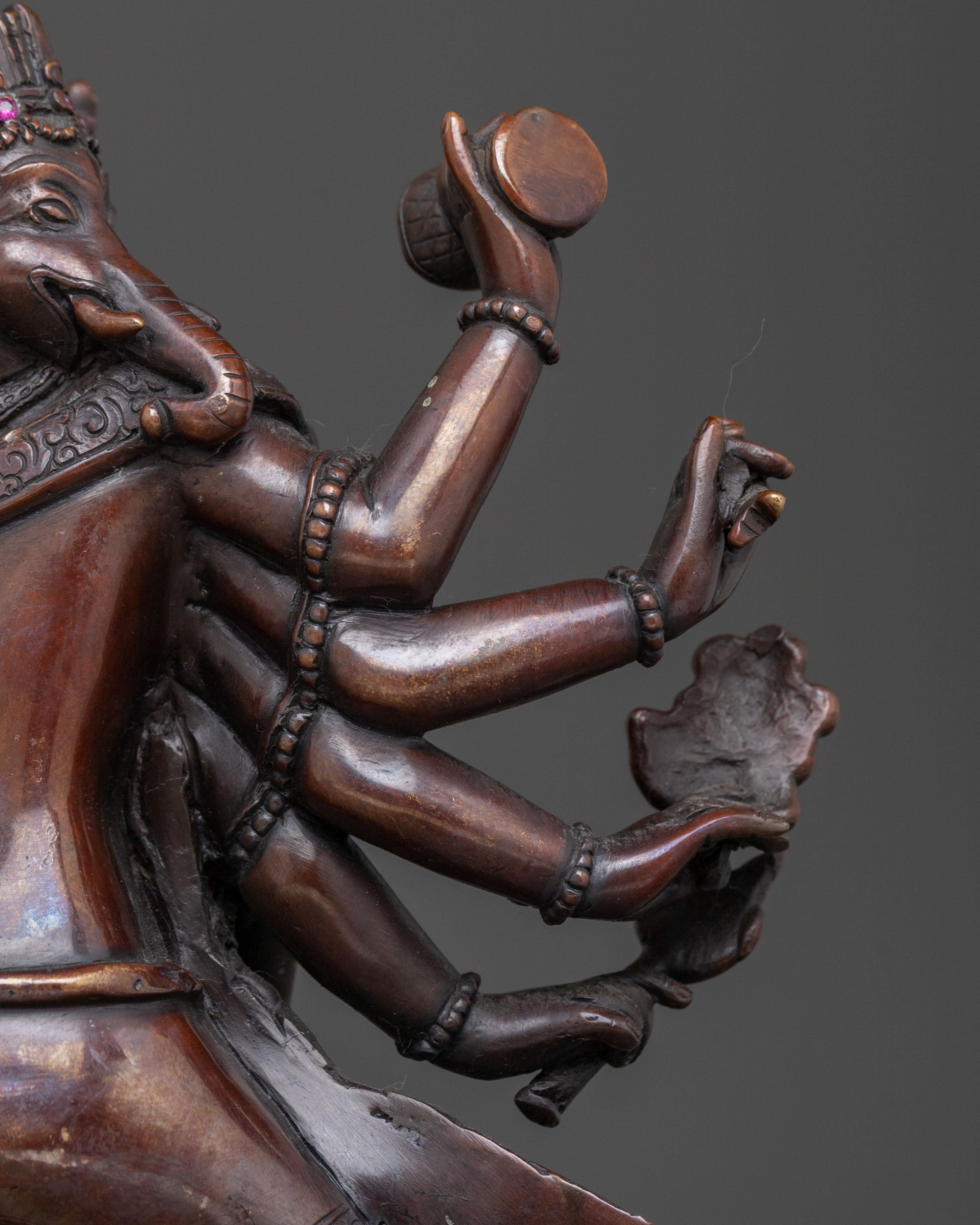Ganesha Elephant God Statue | Oxidized Copper Figure