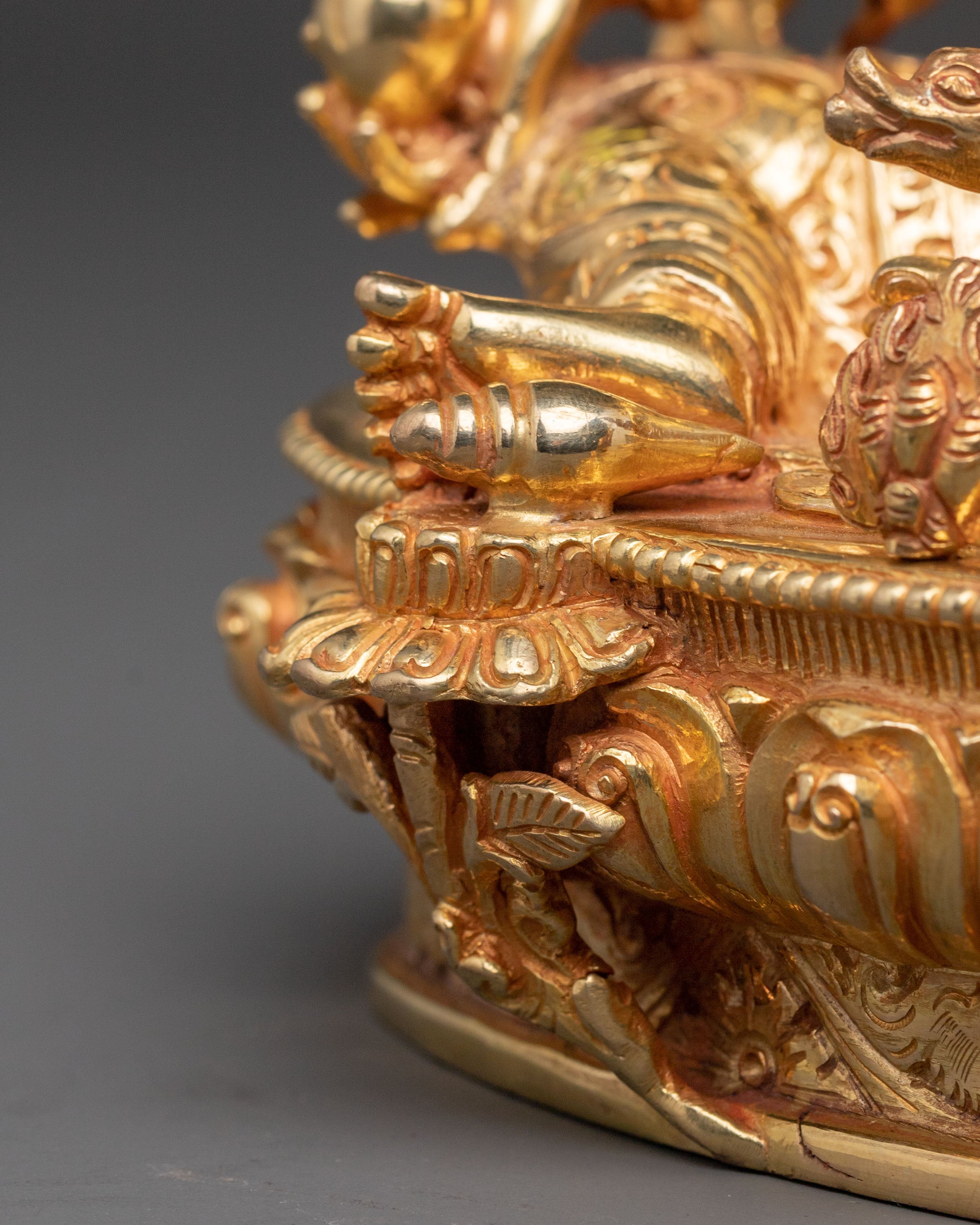 24K Gold Gilded Guardian Dzambhala Prosperity Statue