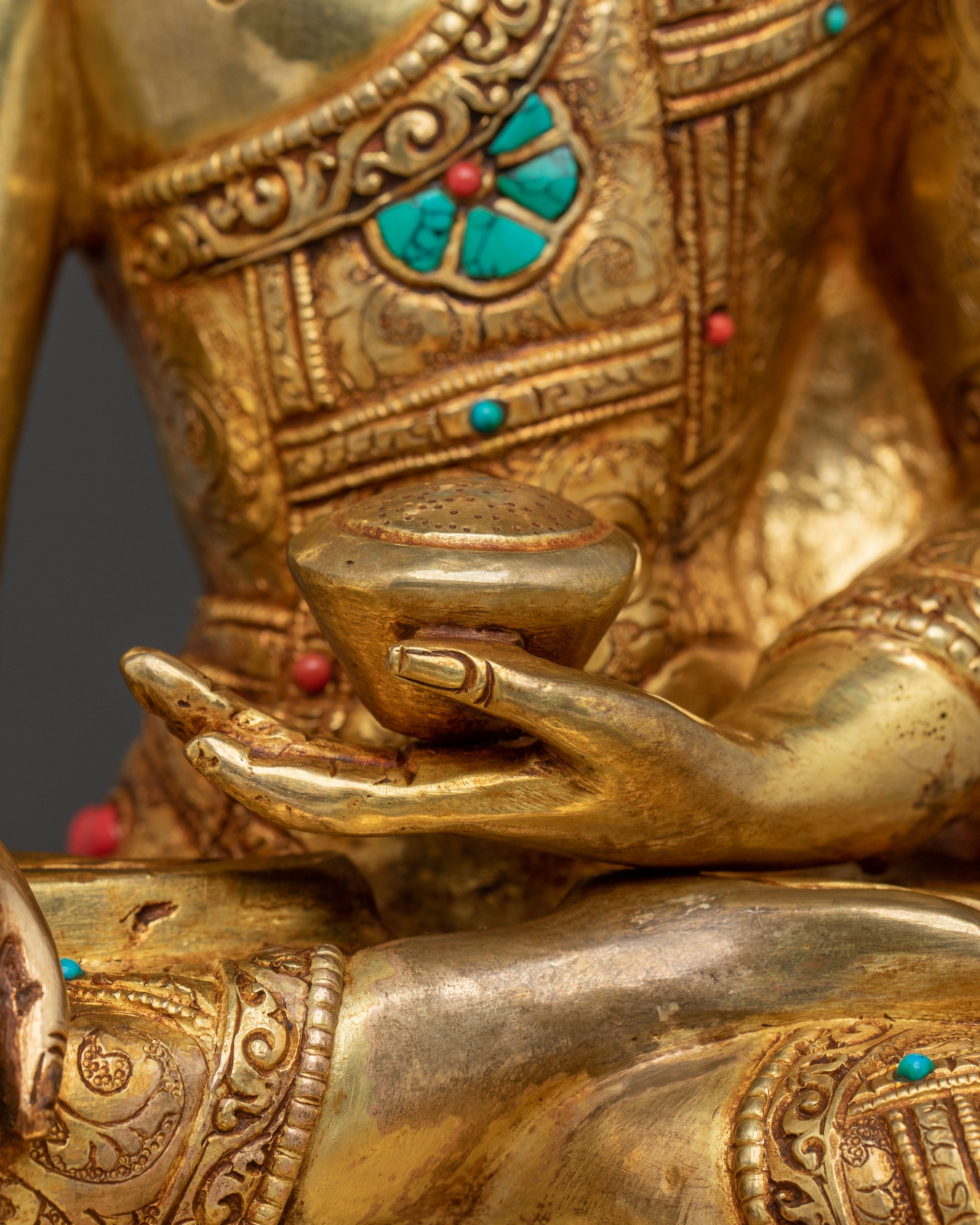 Handcrafted Radiant Sculpture of Buddha Shakyamuni | Himalayan Copper Art