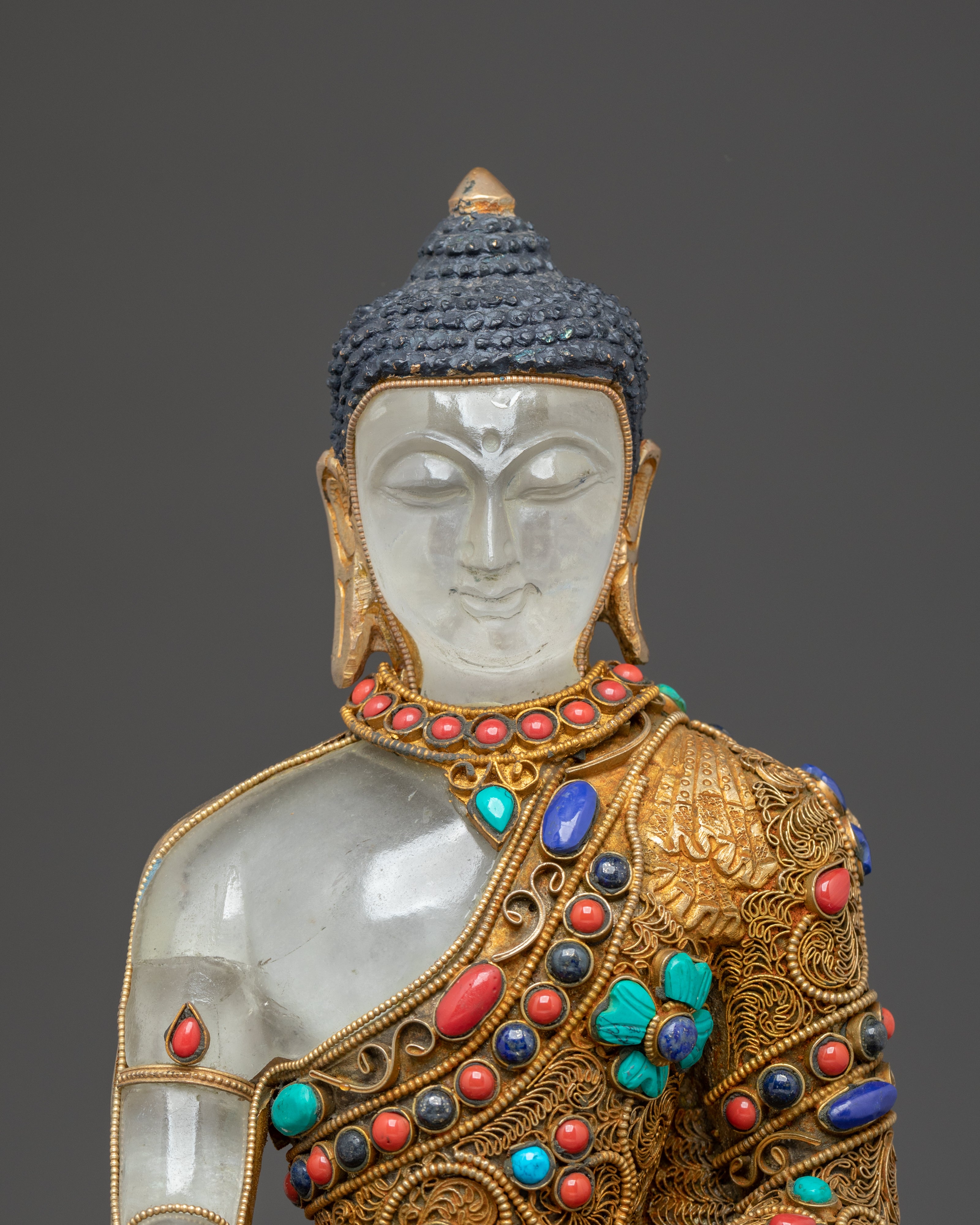Shakyamuni Buddha: Handcrafted Crystal Sculpture