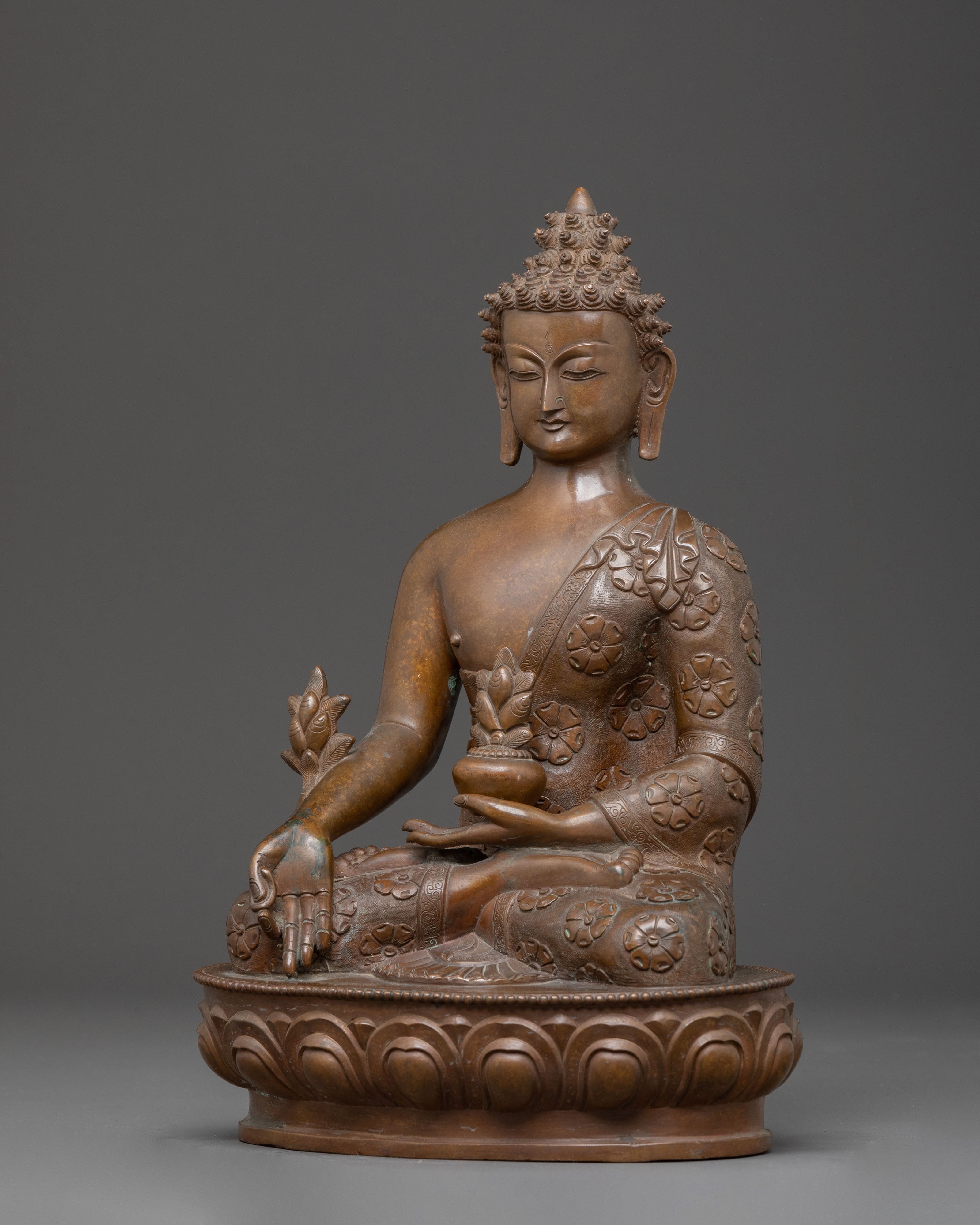 Handcrafted Medicine Buddha Oxidized Statue | Spiritual Decor