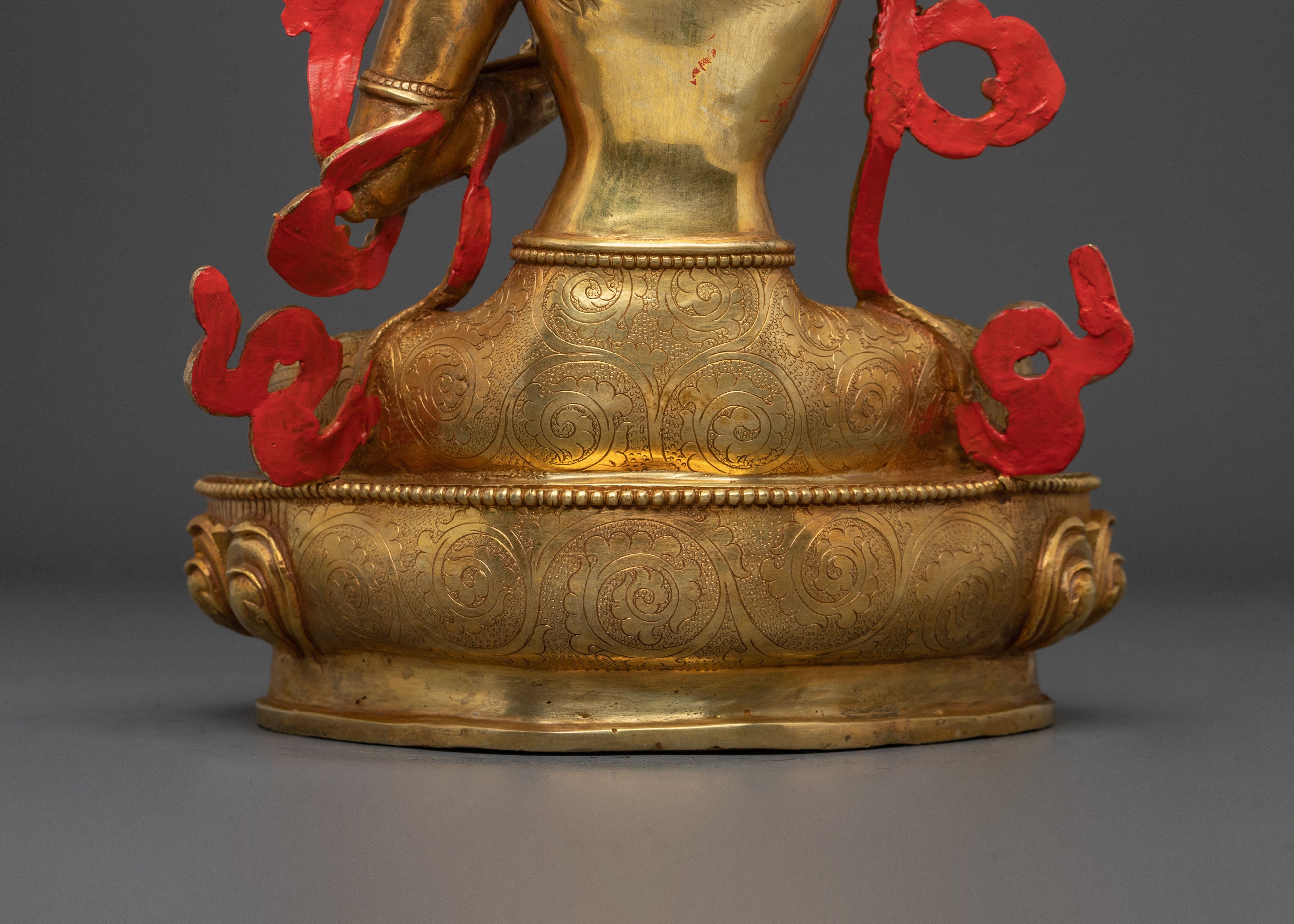 Wisdom Bodhisattva Manjushri Golden Figurine