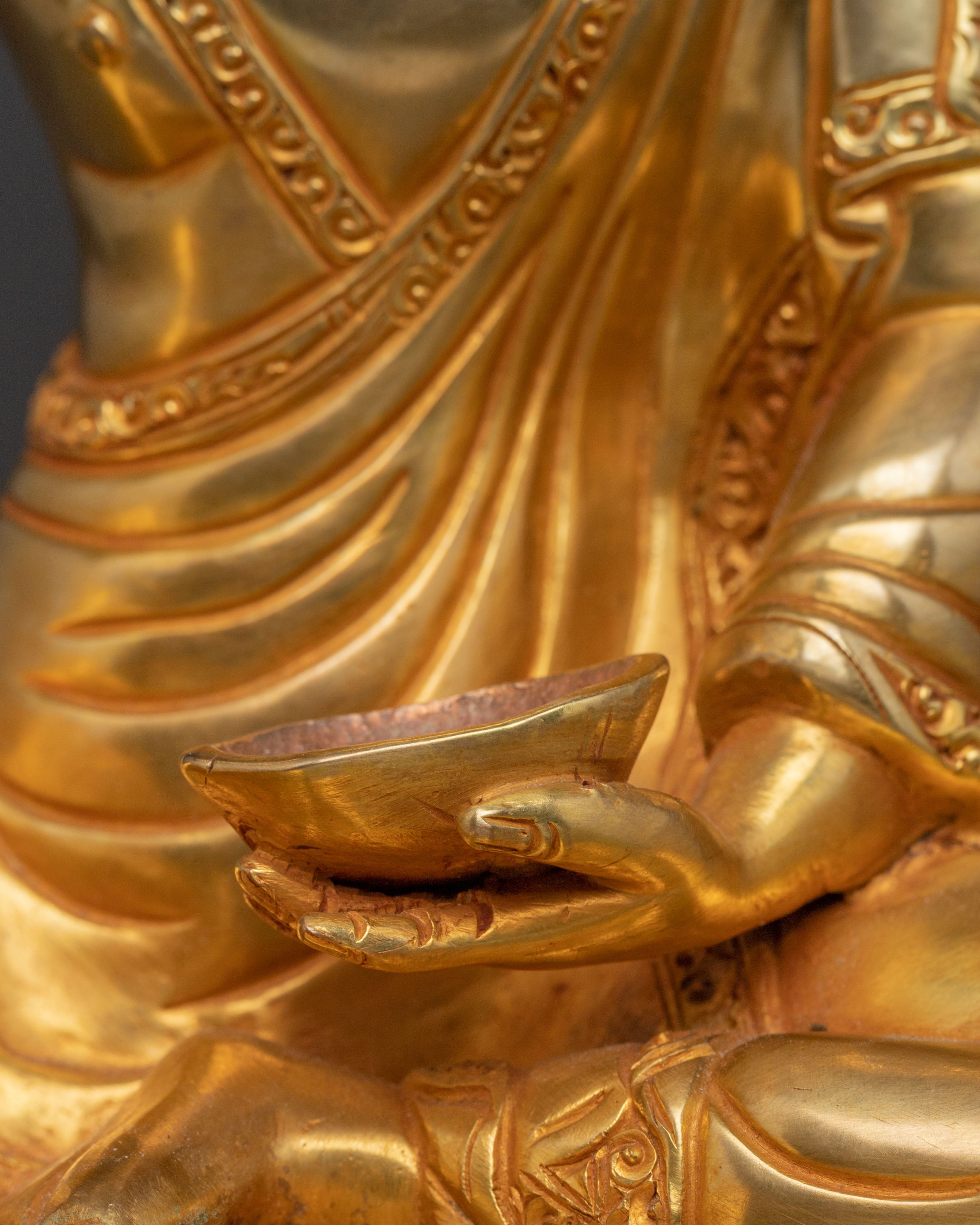 Kagyu Masters Golden Copper Statues Set