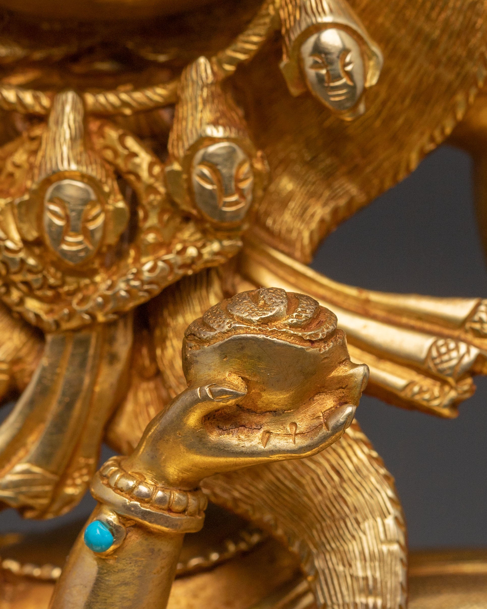 Six Armed Mahakala Traditional Statue | Sacred Icon