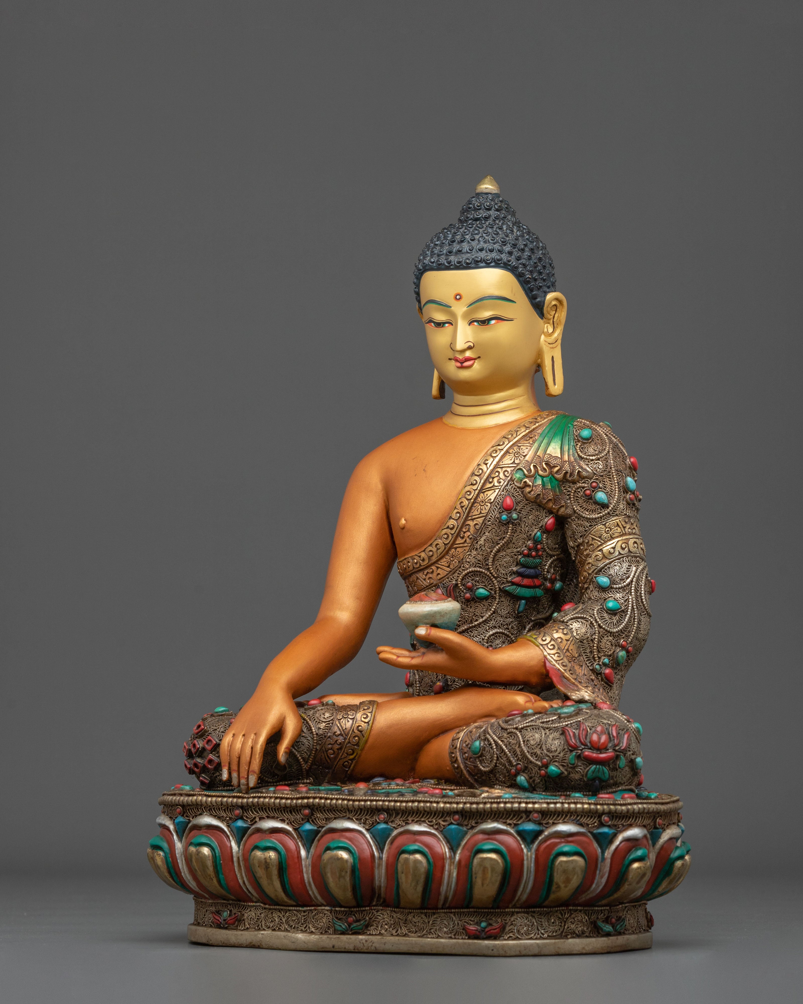 Shakyamuni Buddha Himalayan Statue | Exquisitely Gilded