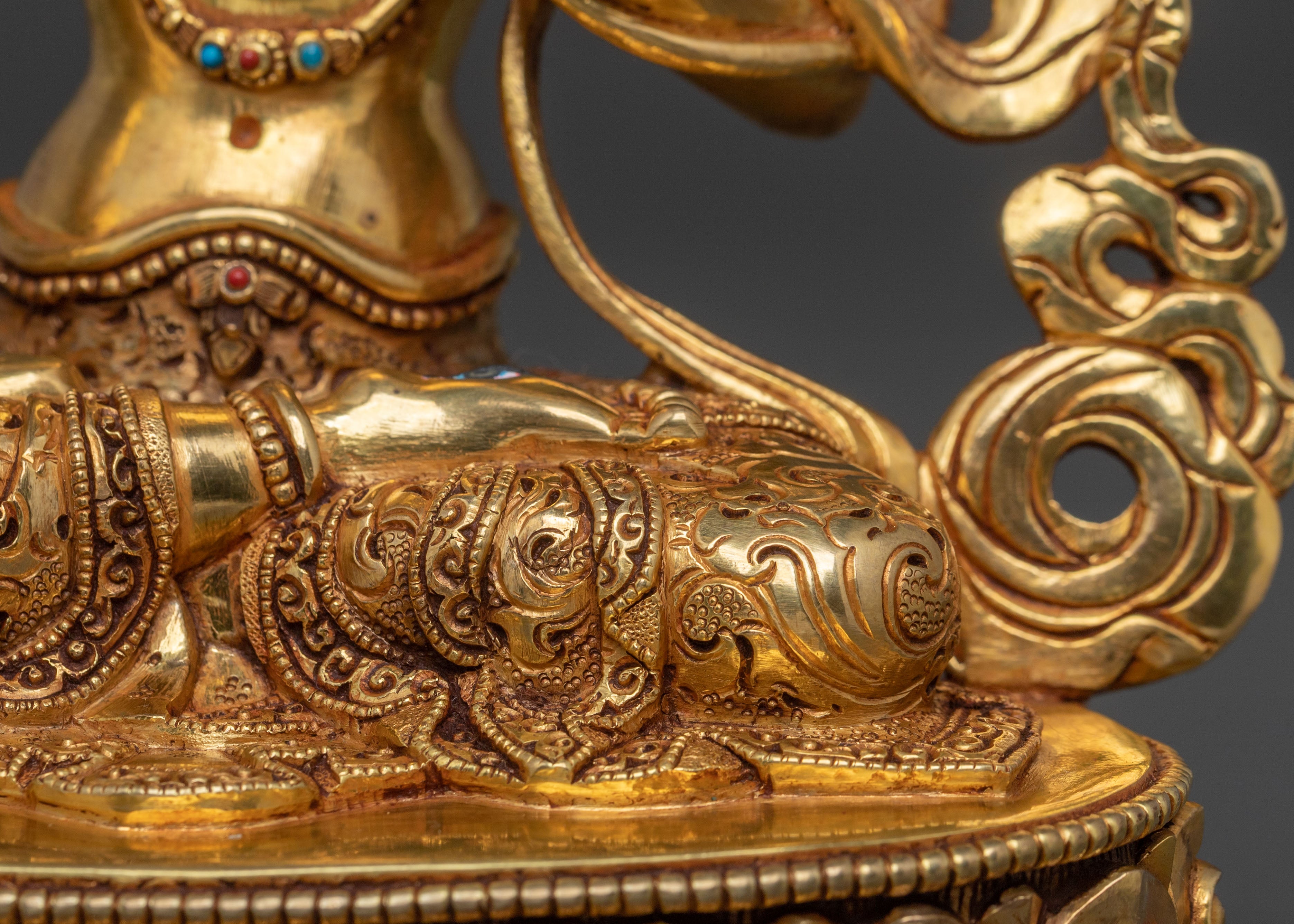 White Tara Figure: 24K Gold Gilded for Spiritual Decor