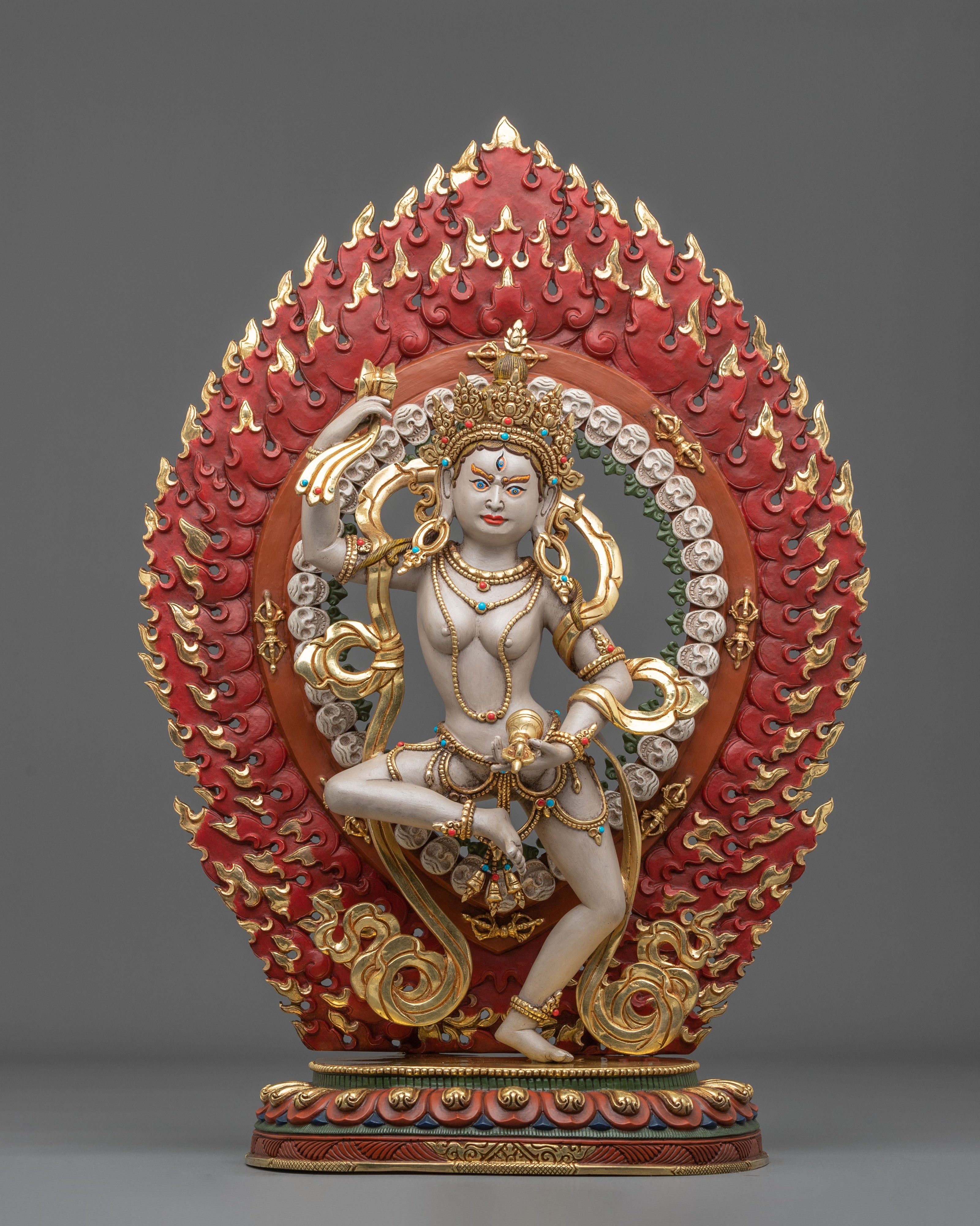 Copper Machig Labdron Statue with Gold and Acrylic Painting | Tantric Wisdom