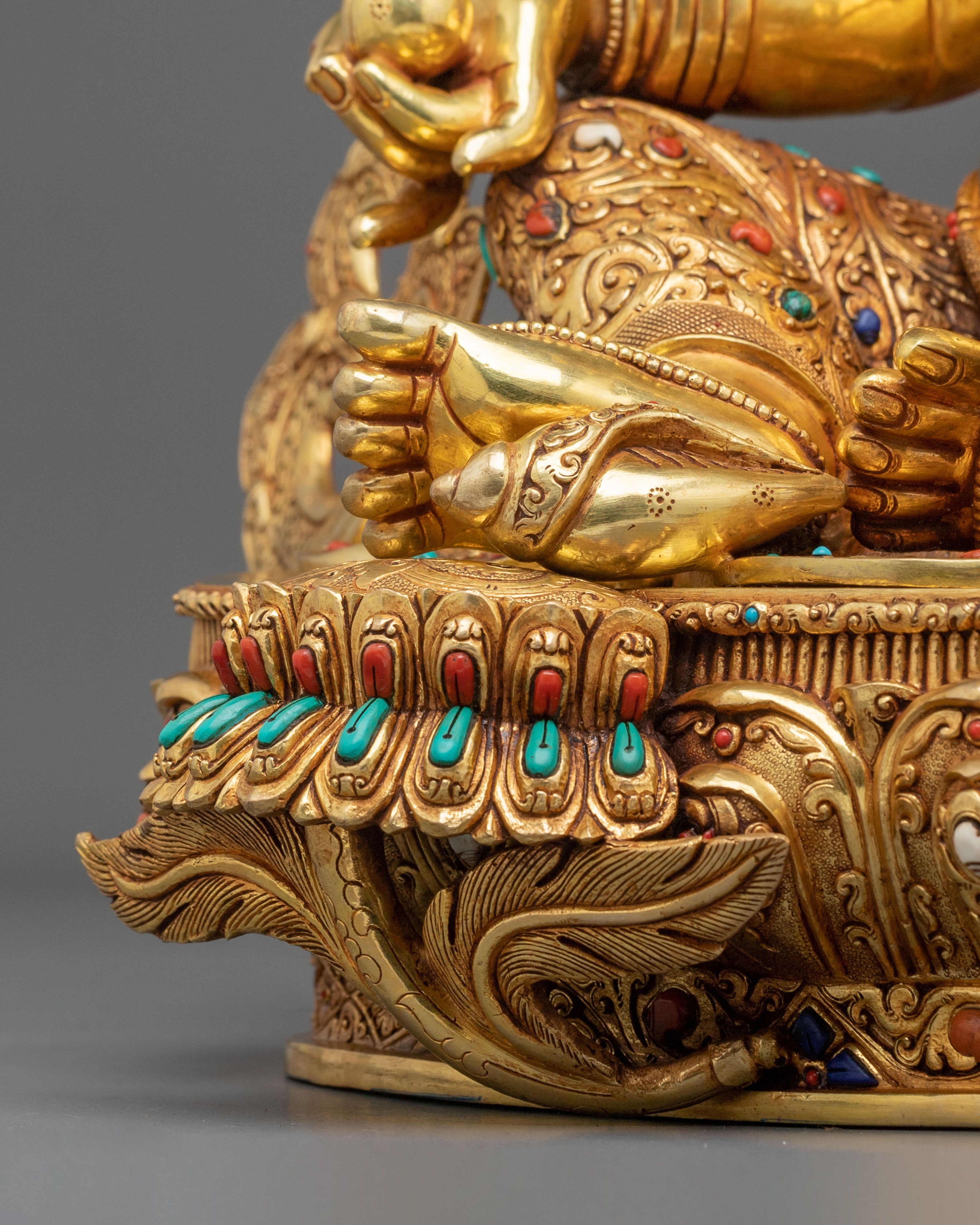 Dzambhala 24K Gold-Coated Statue | Nepalese Craftsmanship