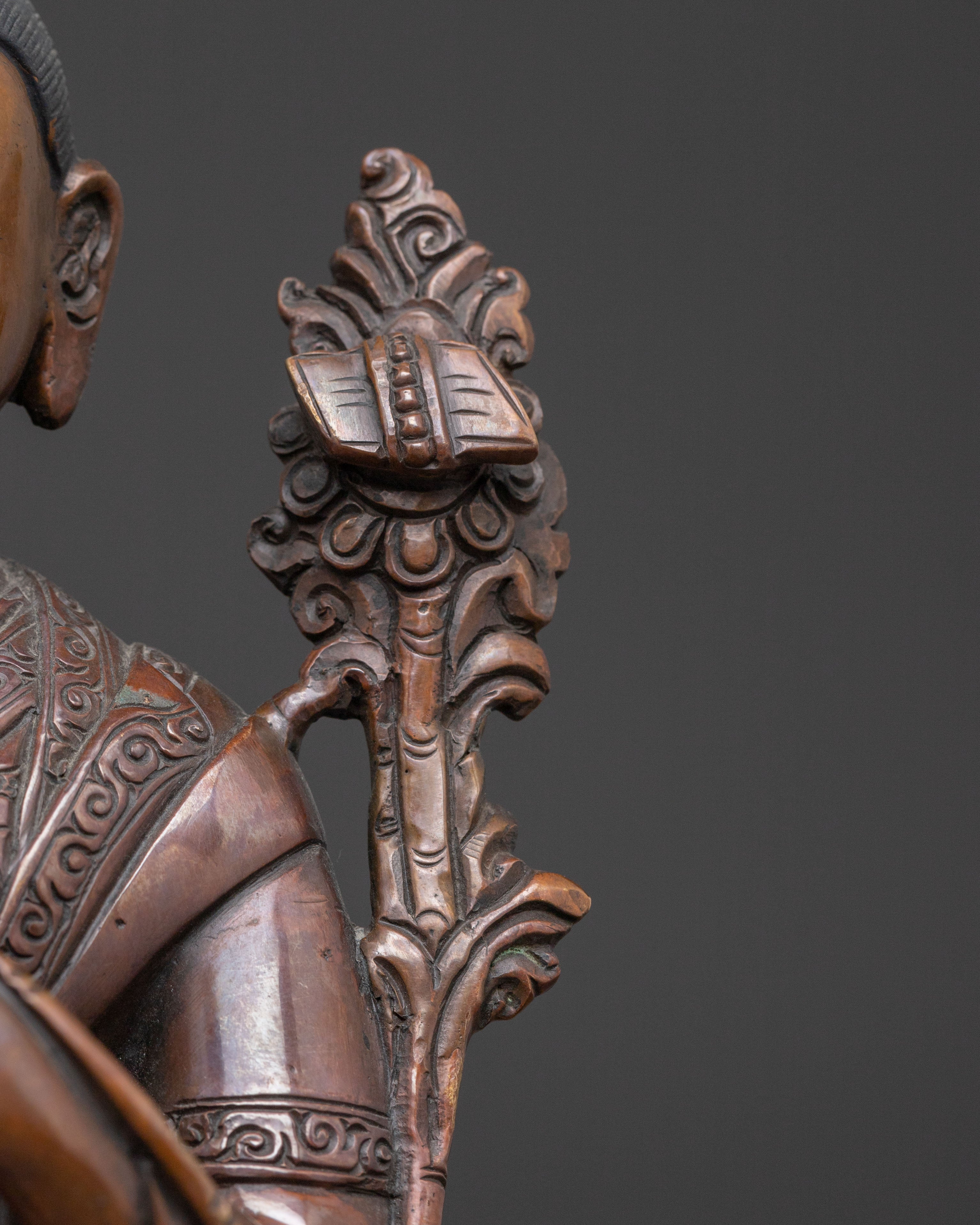 Handcrafted Tsongkhapa with Disciples Statue – Oxidized Copper Finish