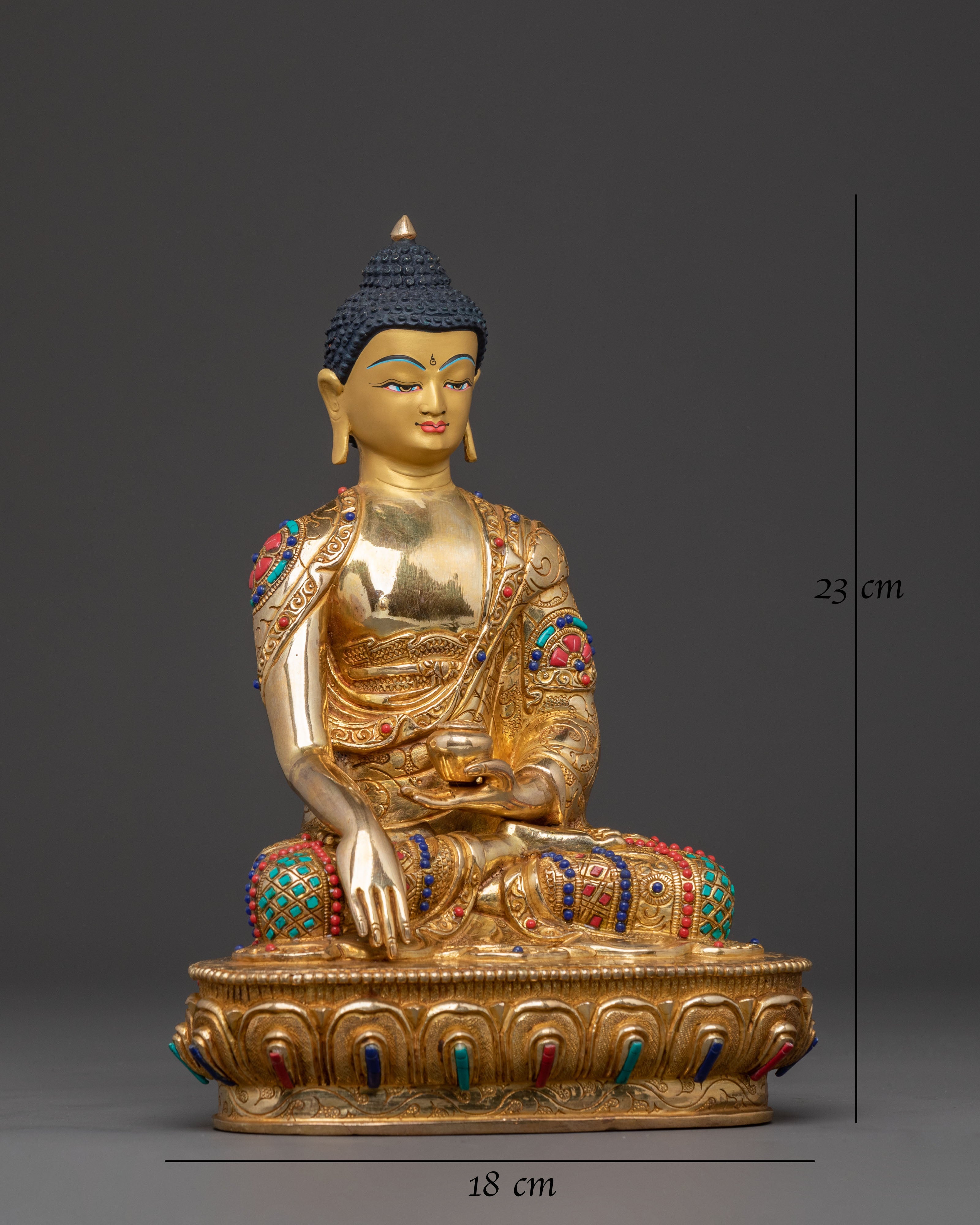 Radiating Compassion Shakyamuni Buddha Statue - Hand-Gilded Copper Statue