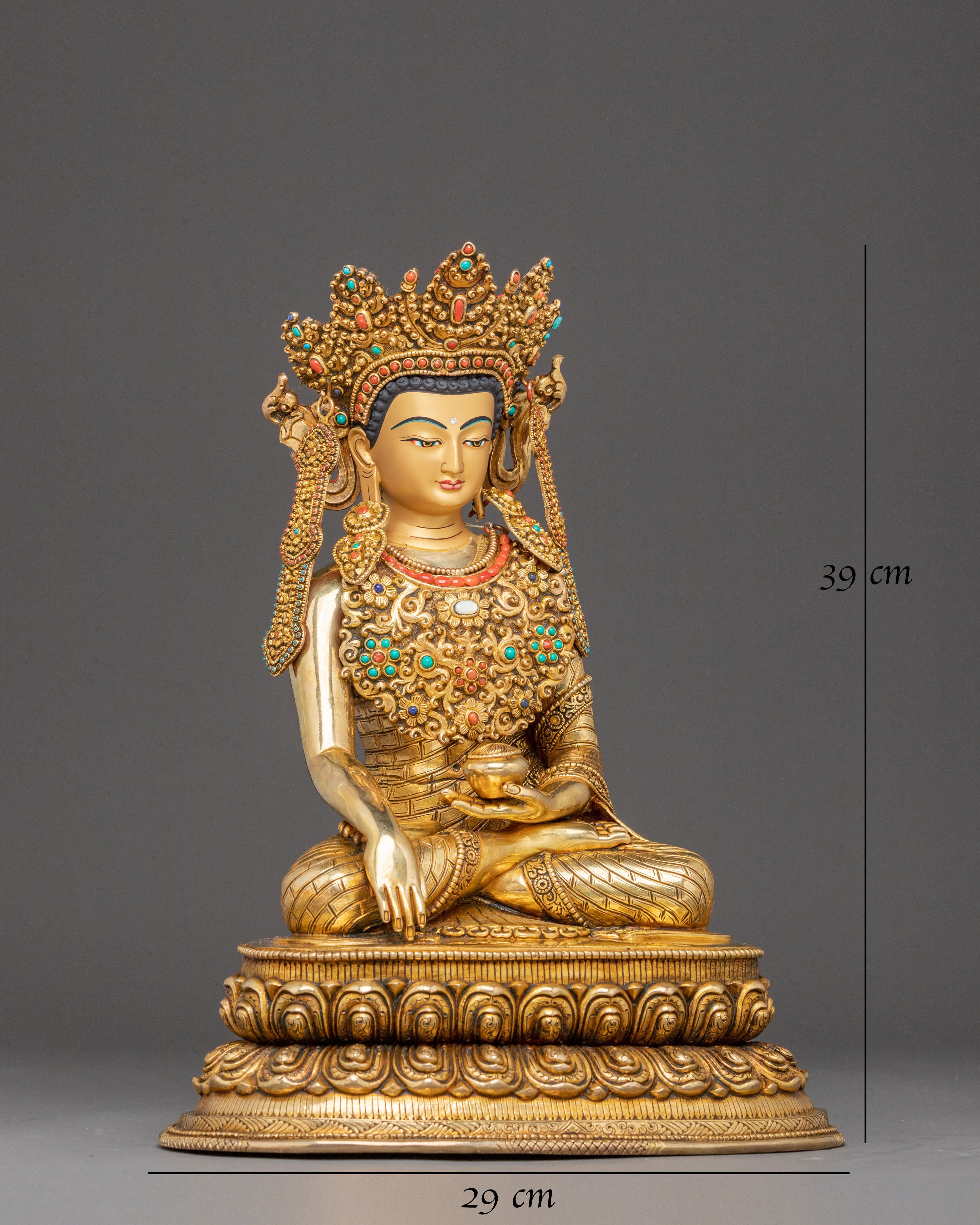 Statue Of Crowned Buddha Shakyamuni