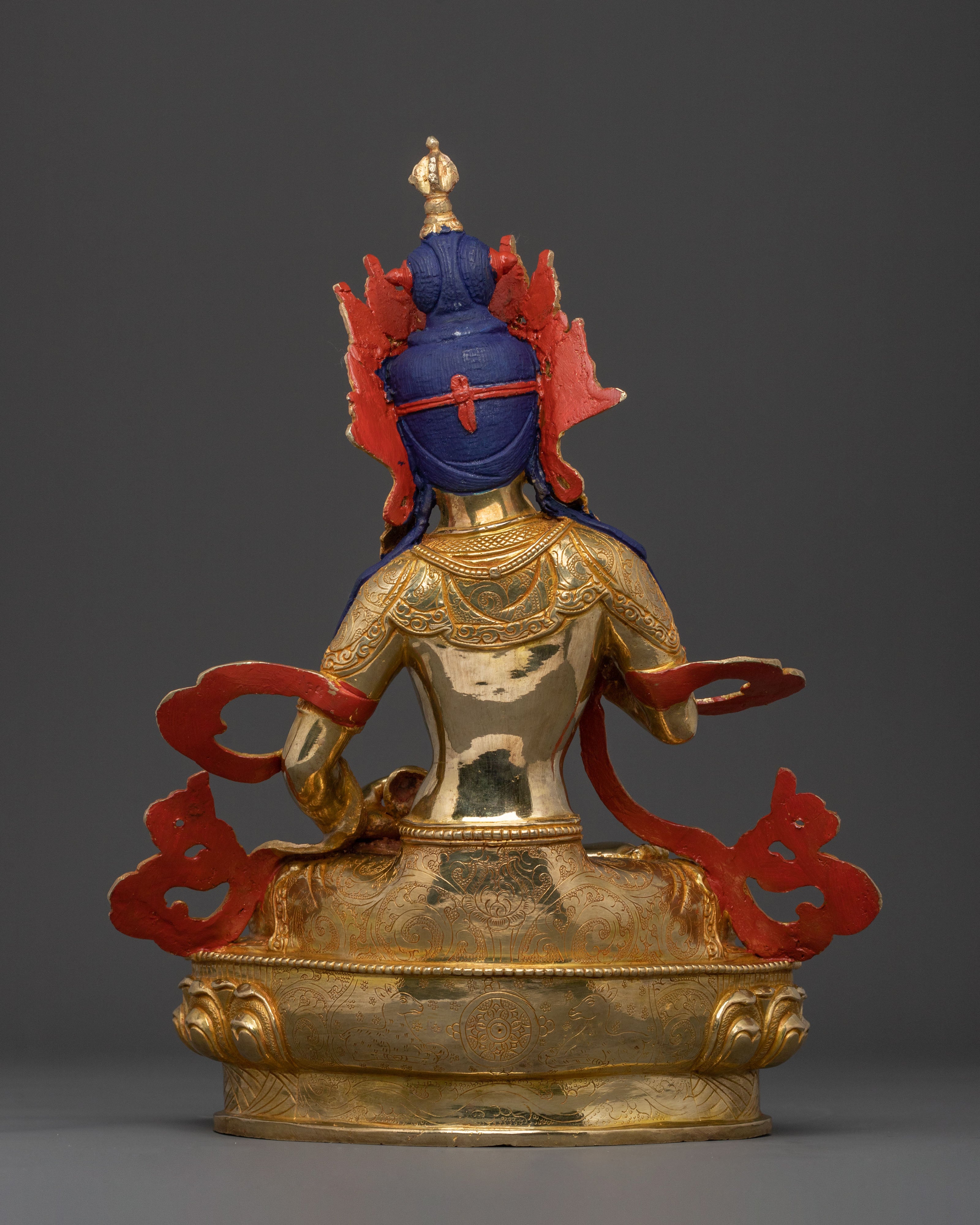 Vajrasattva Sculpture: 24K Gold Gilded Icon