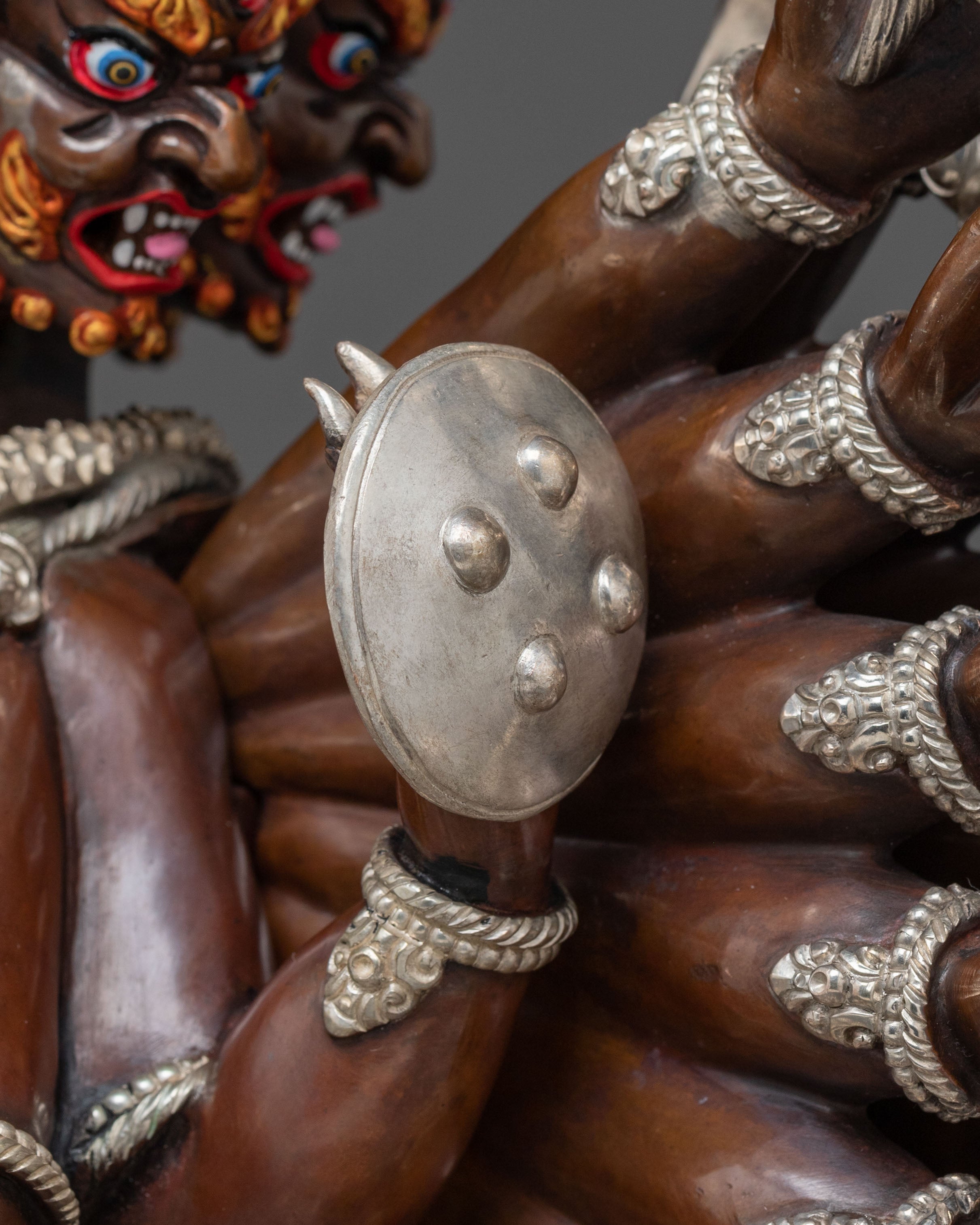 Oxidized Copper Yamantaka Statue | Buddhist Altar Decor