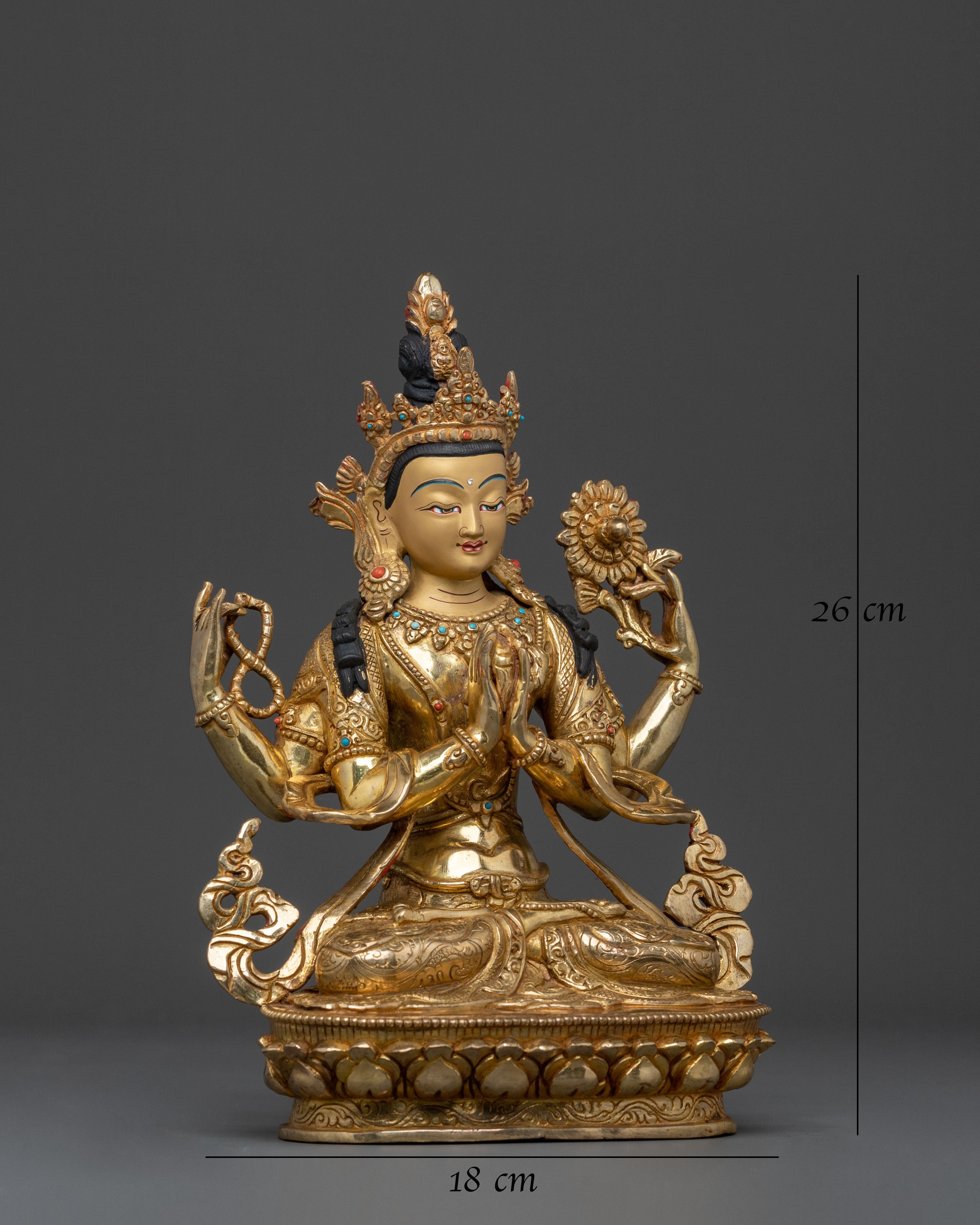 Four-Armed Chenrezig Statue | Home Decor