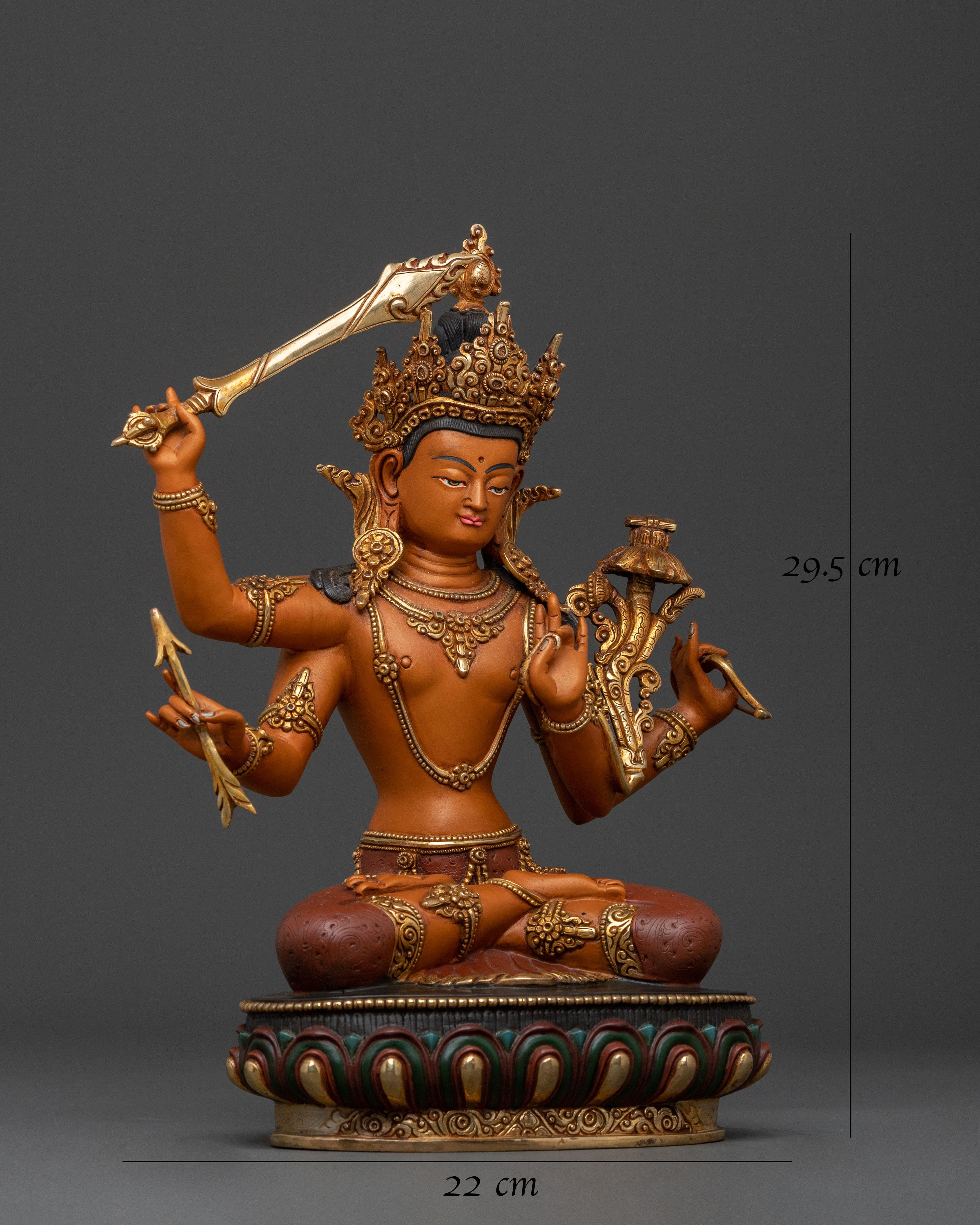 Handcrafted Maha Manjushri Statue: Divine Form