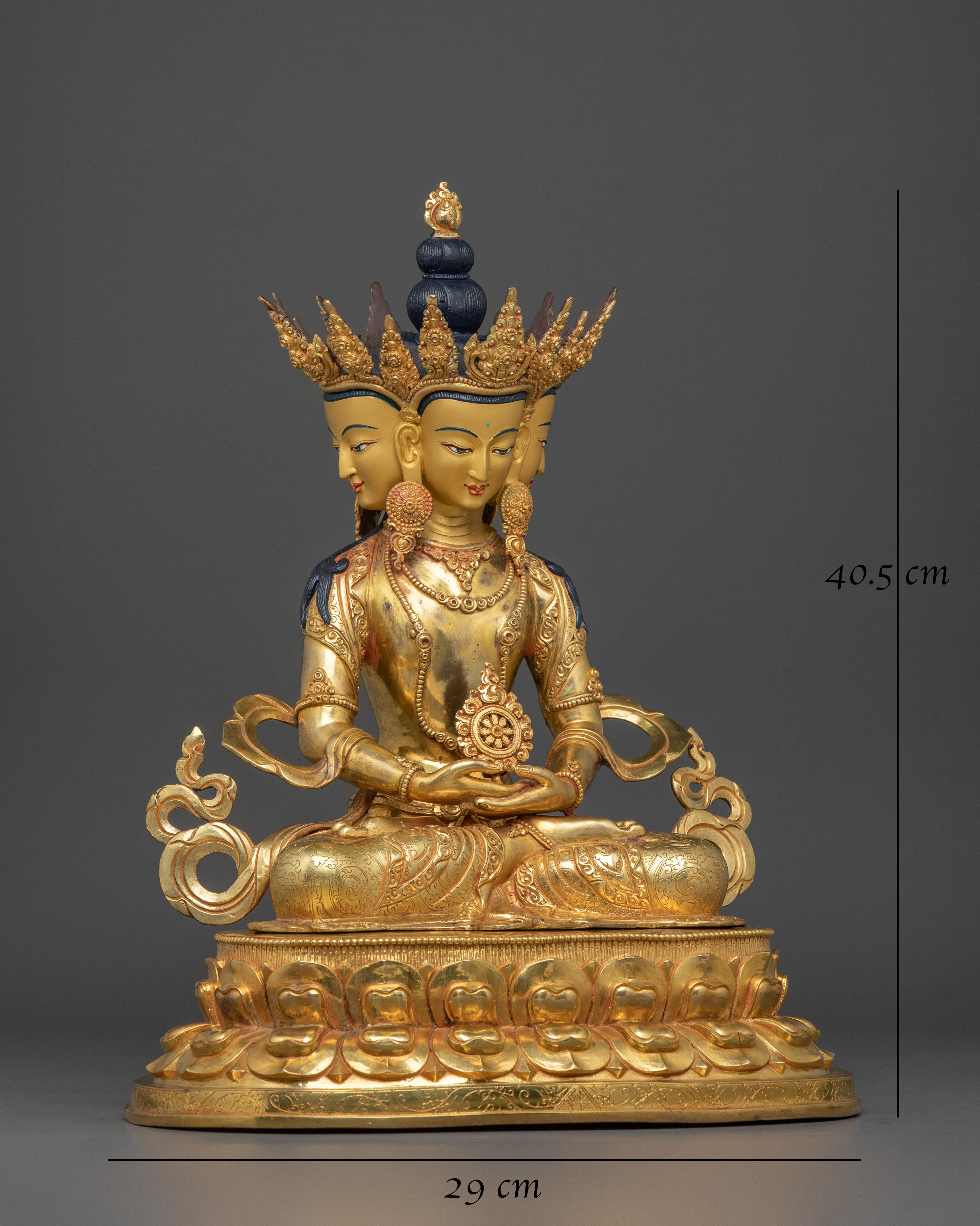 Three-Headed Vairocana Statue | Altar Home Decor