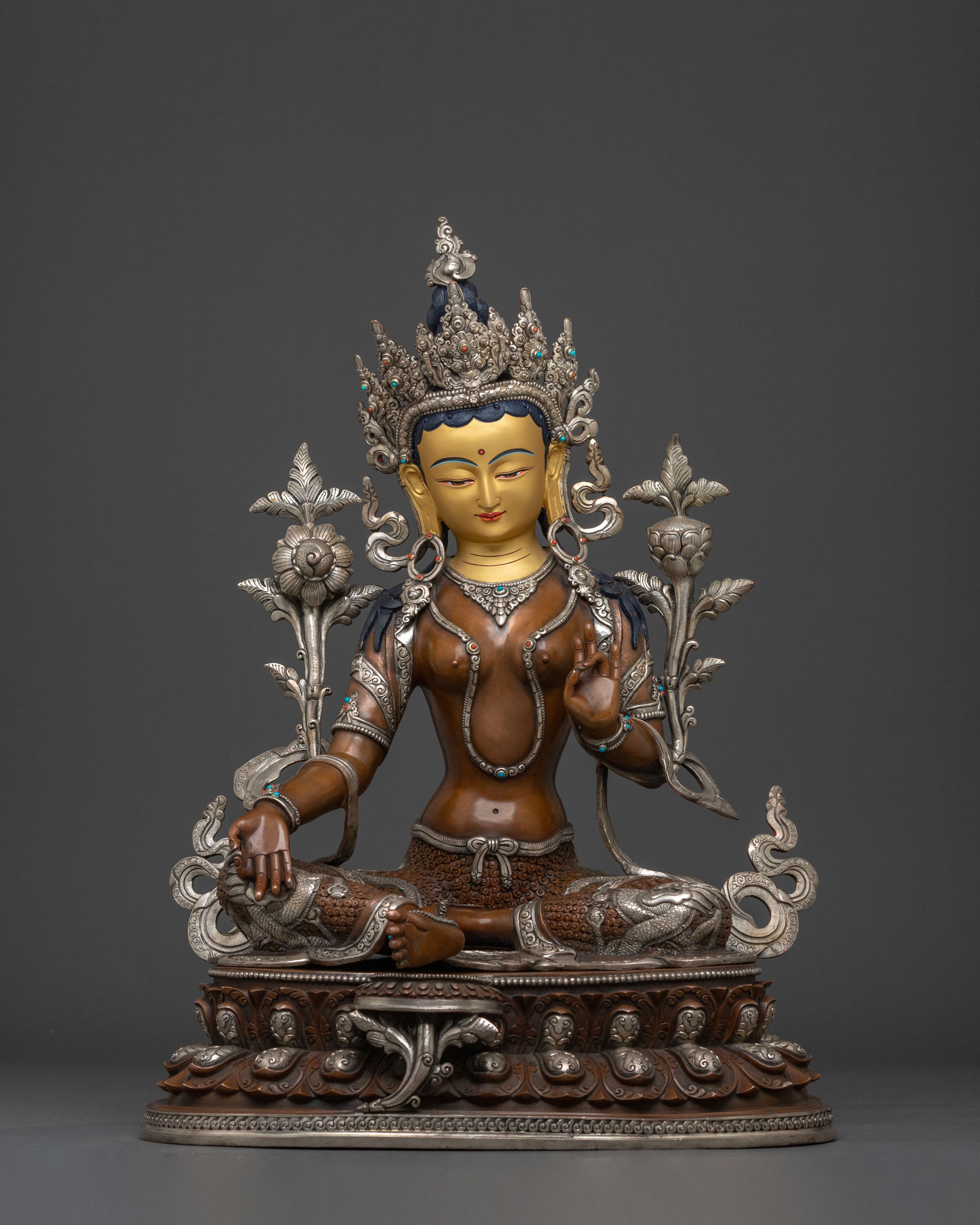Sacred Himalayan Green Tara Statue | Goddess of Compassion