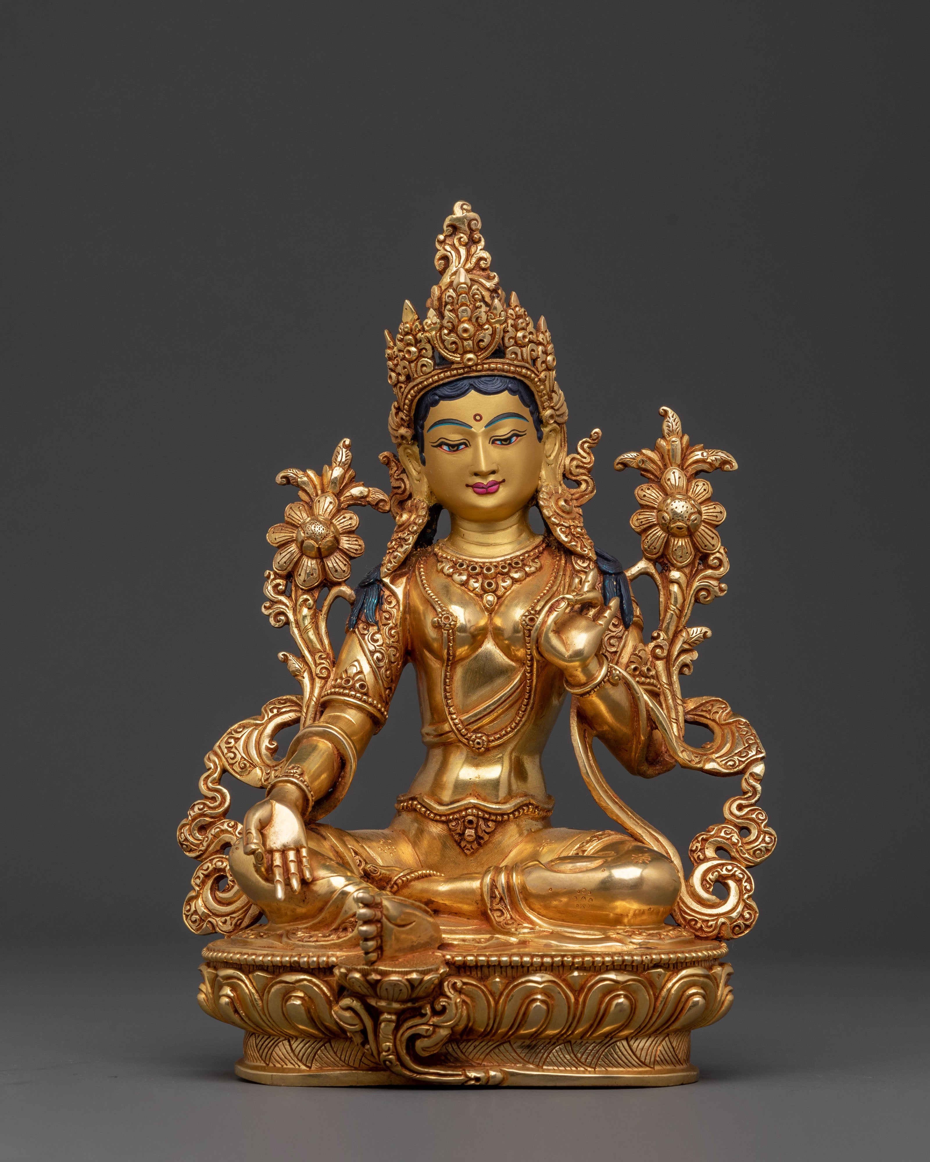 Green tara copper statue