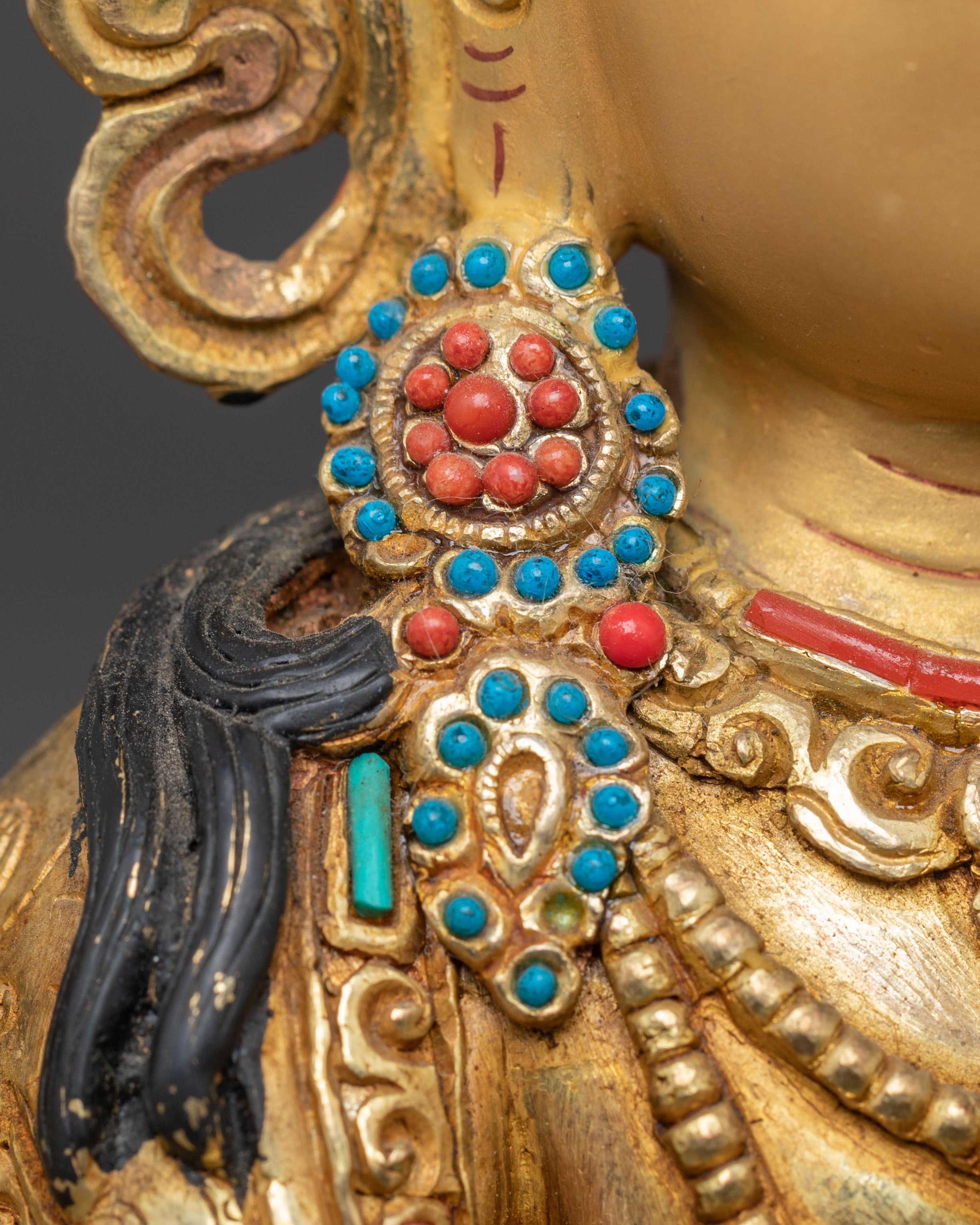 Handcrafted 24K Gold Gilded Chenrezig Statue | Sacred Nepalese Art