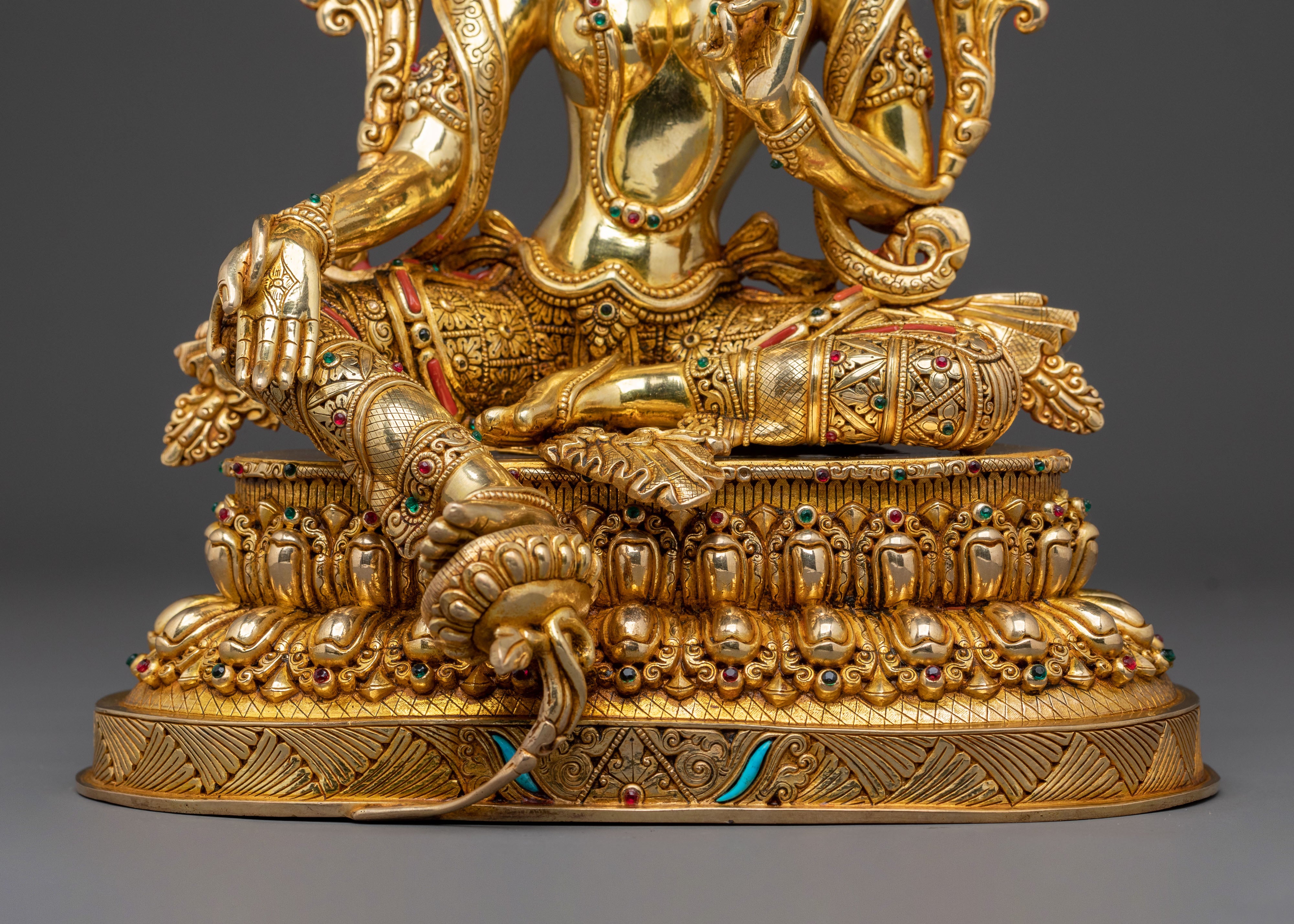 Green Tara Statue Liberator of Suffering | Hand-Gilded Elegance