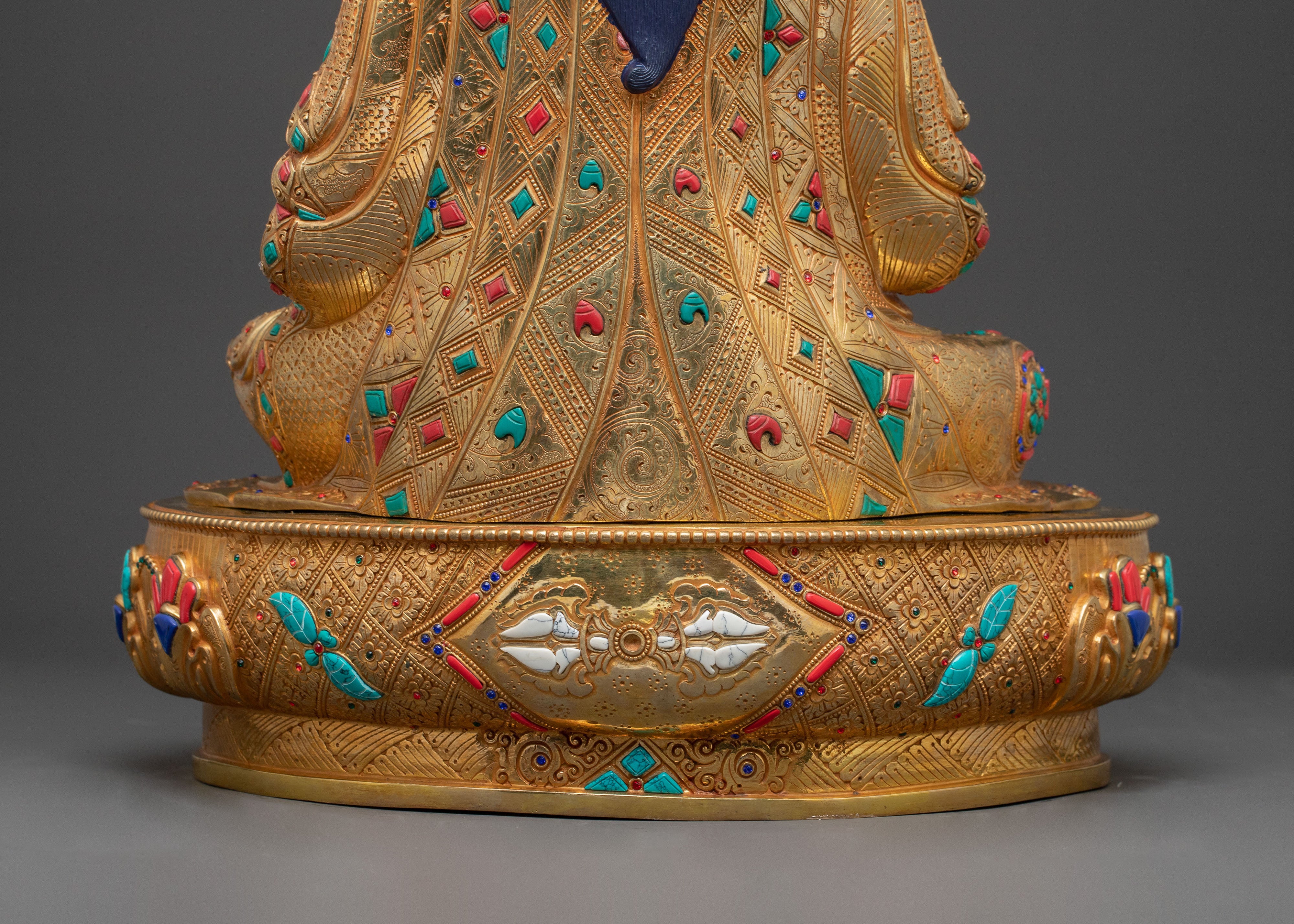 Sacred Guru Norla Tibetan Statue – 24K Gilded Masterpiece
