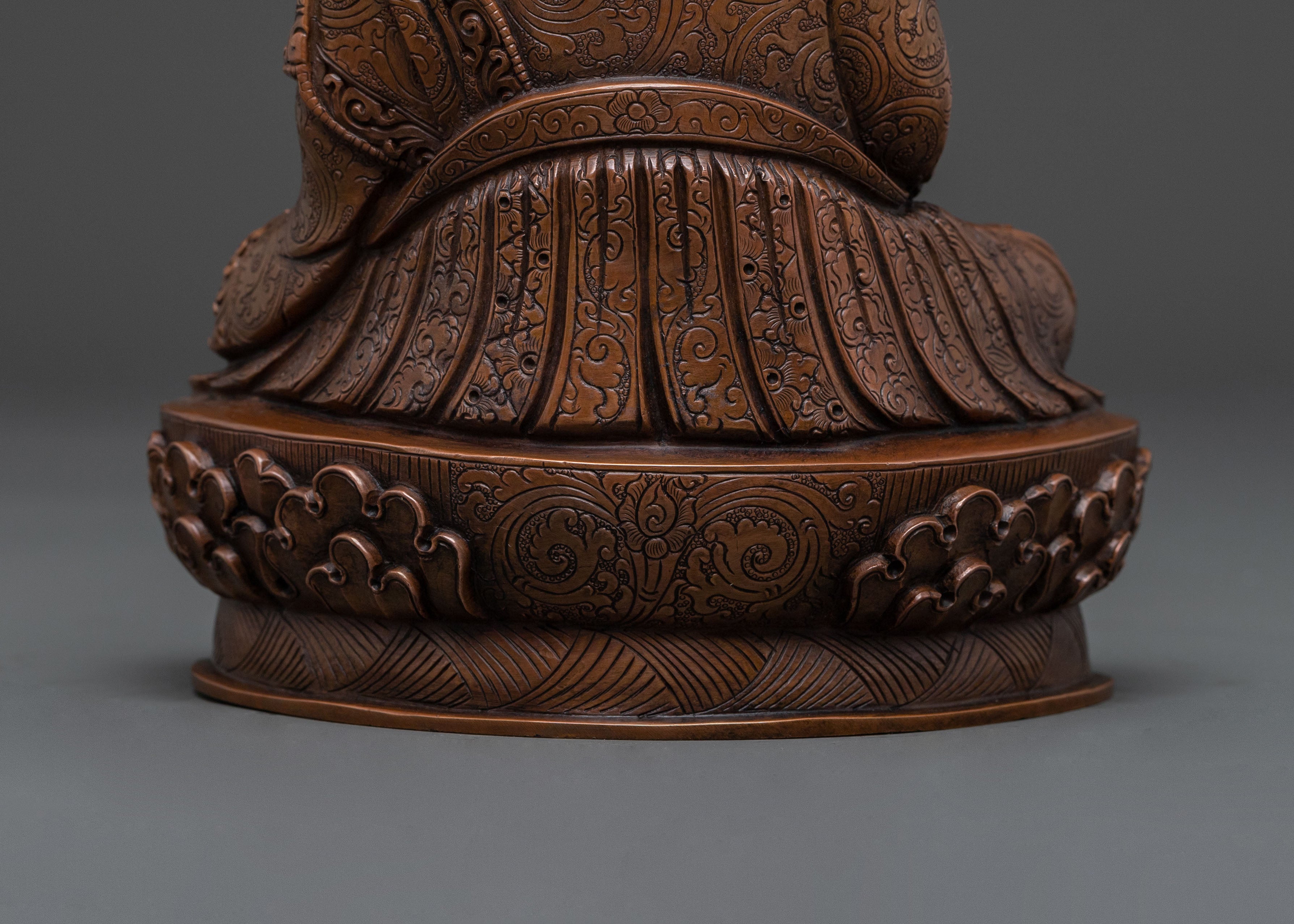 Guru Norlha Blessing Statue: Oxidized Copper Body