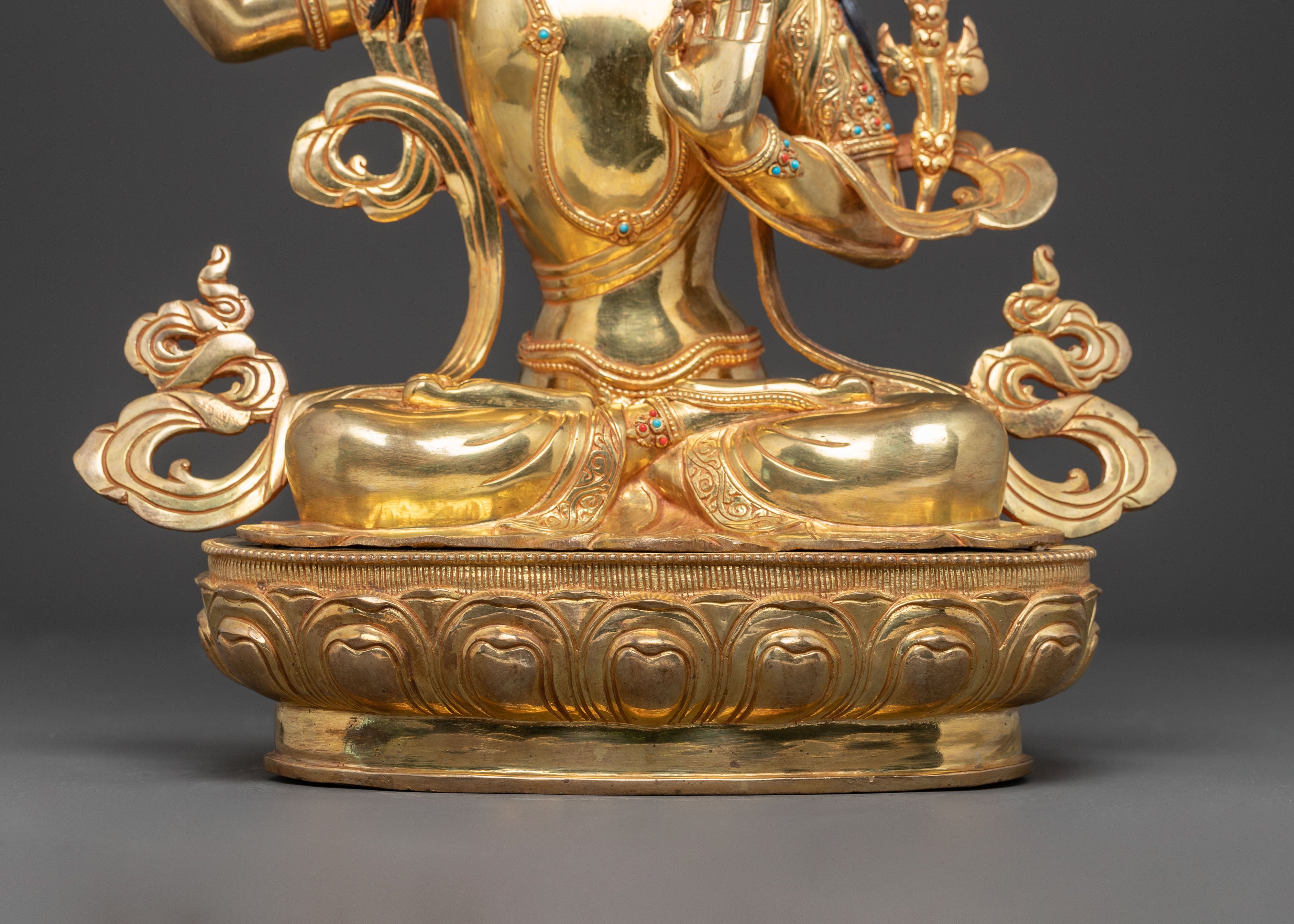 Golden Manjushri Bodhisattva Statue | Embodiment of Wisdom