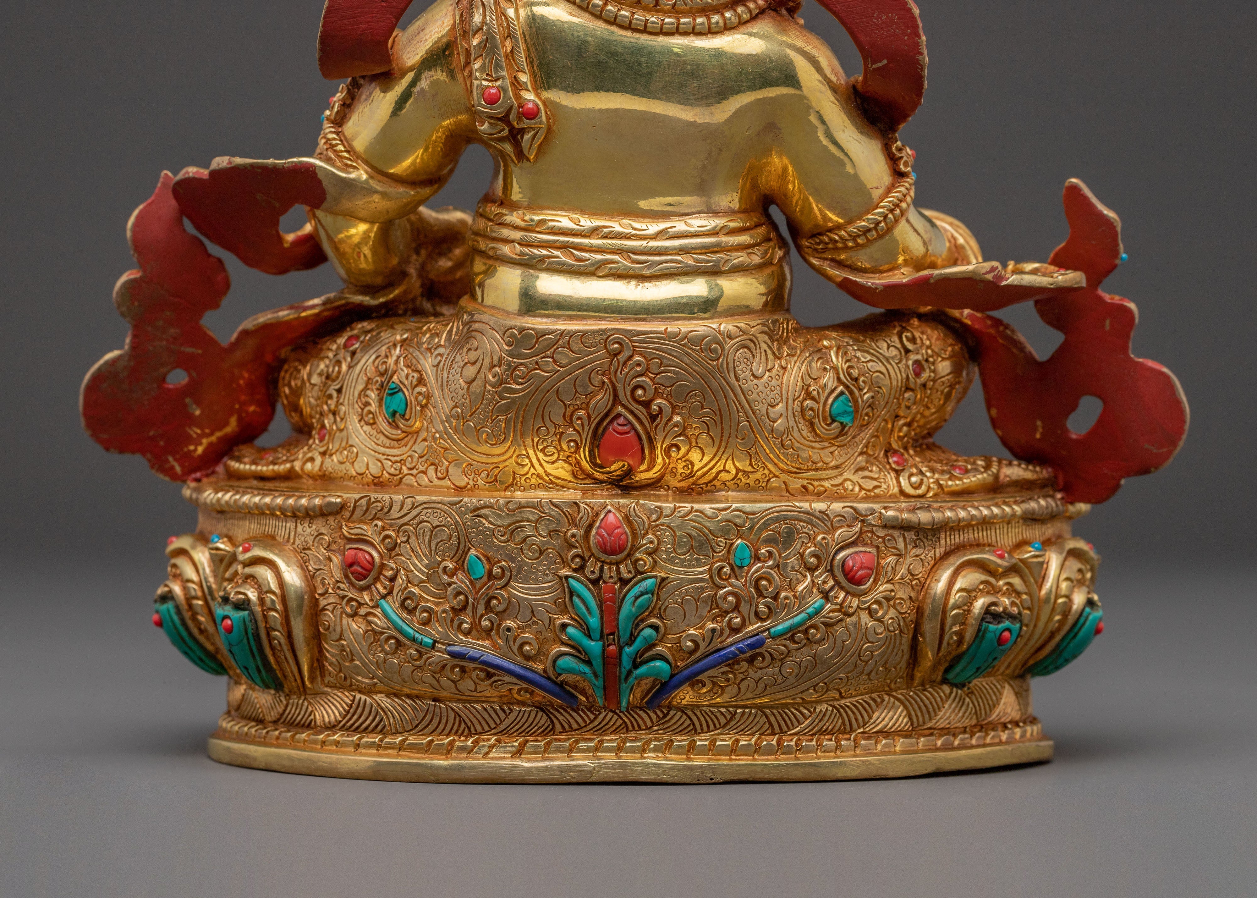 Blessed Statue Dzambhala: 24K Gold Gilded