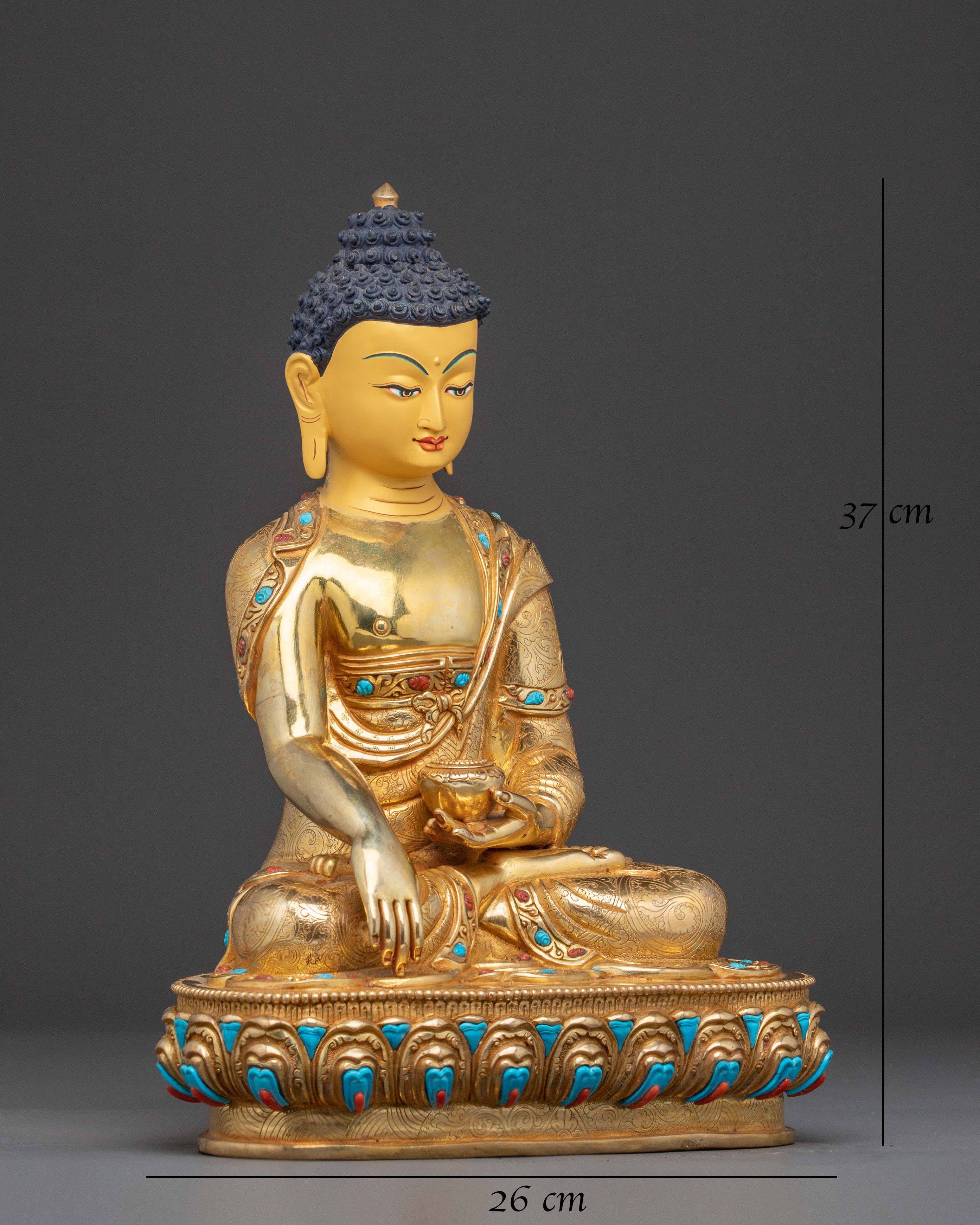 Dharma Guru Shakyamuni Golden Sacred Statue
