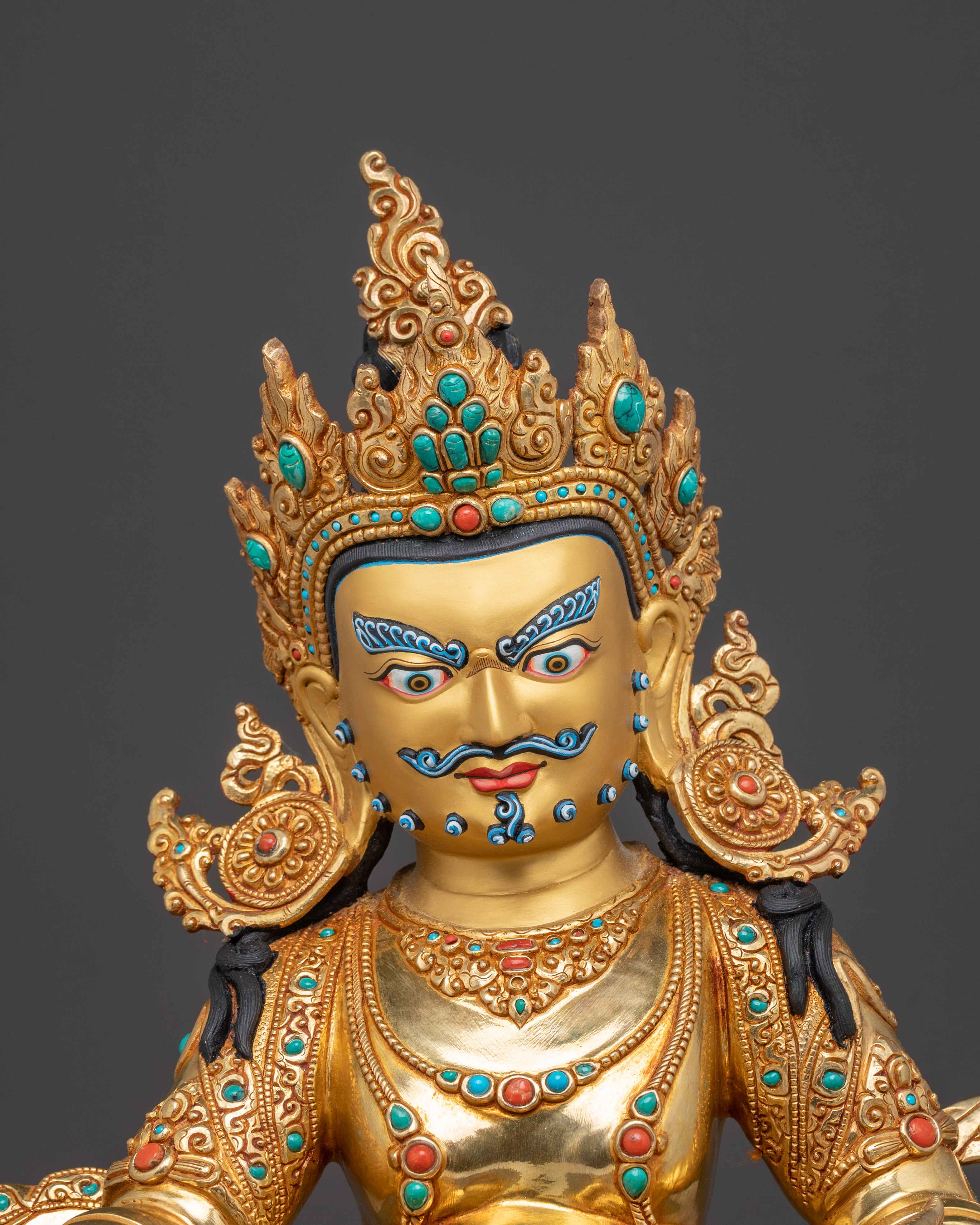 Handmade Sacred Dzambhala Statue: Buddhist God of Wealth
