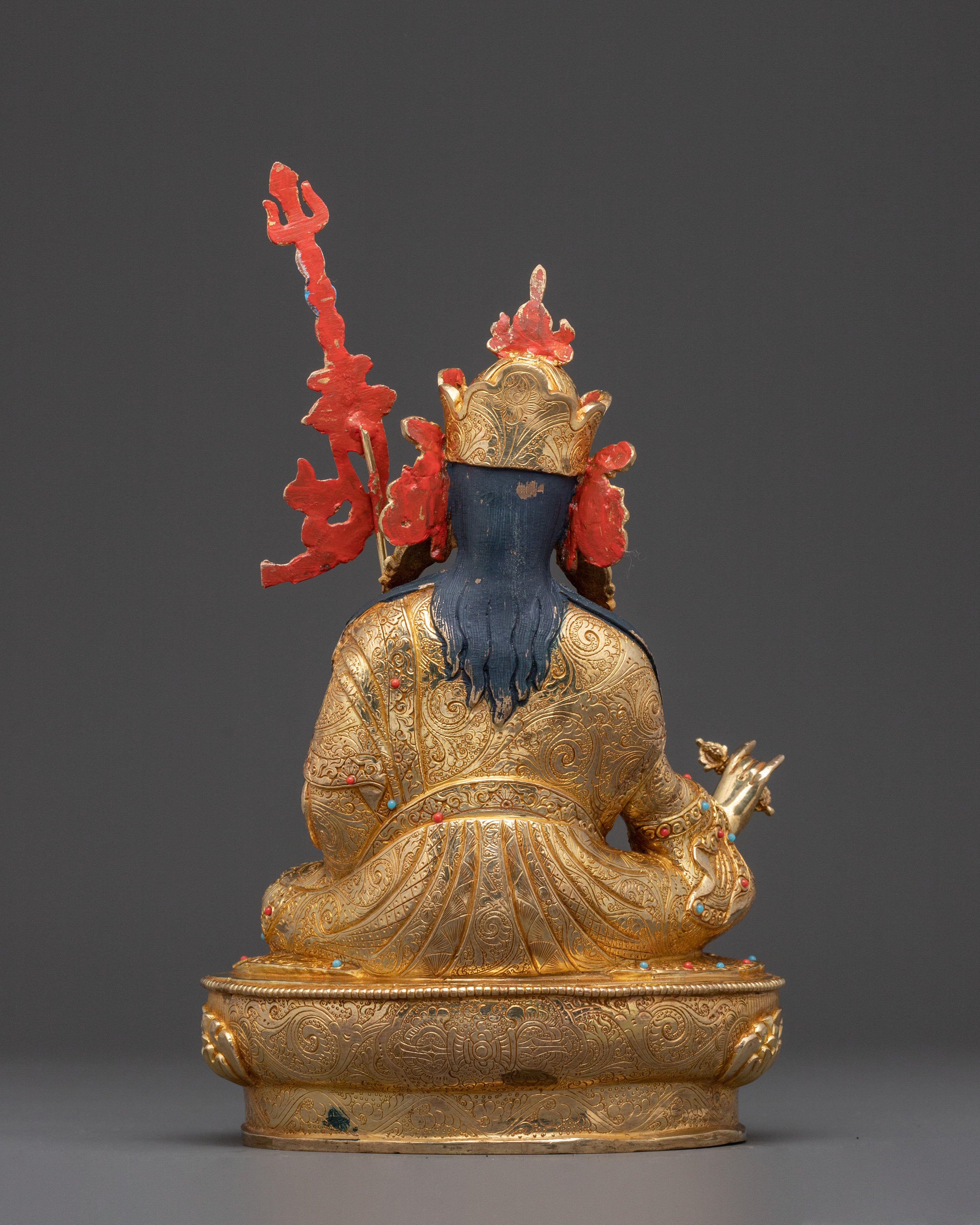 Lotus Born Guru Rinpoche Sacred Statue – Gold Gilded Statue
