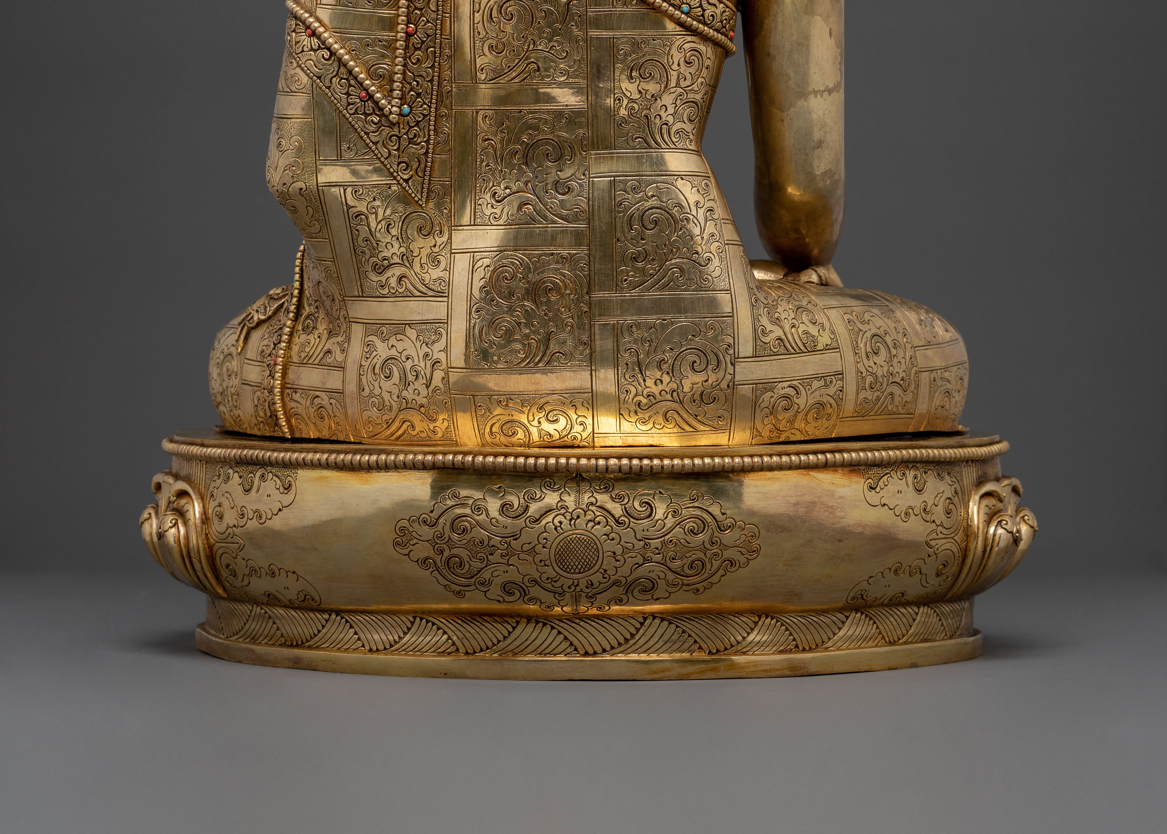 Shakyamuni Buddha with Disciples Handcrafted Statue Set