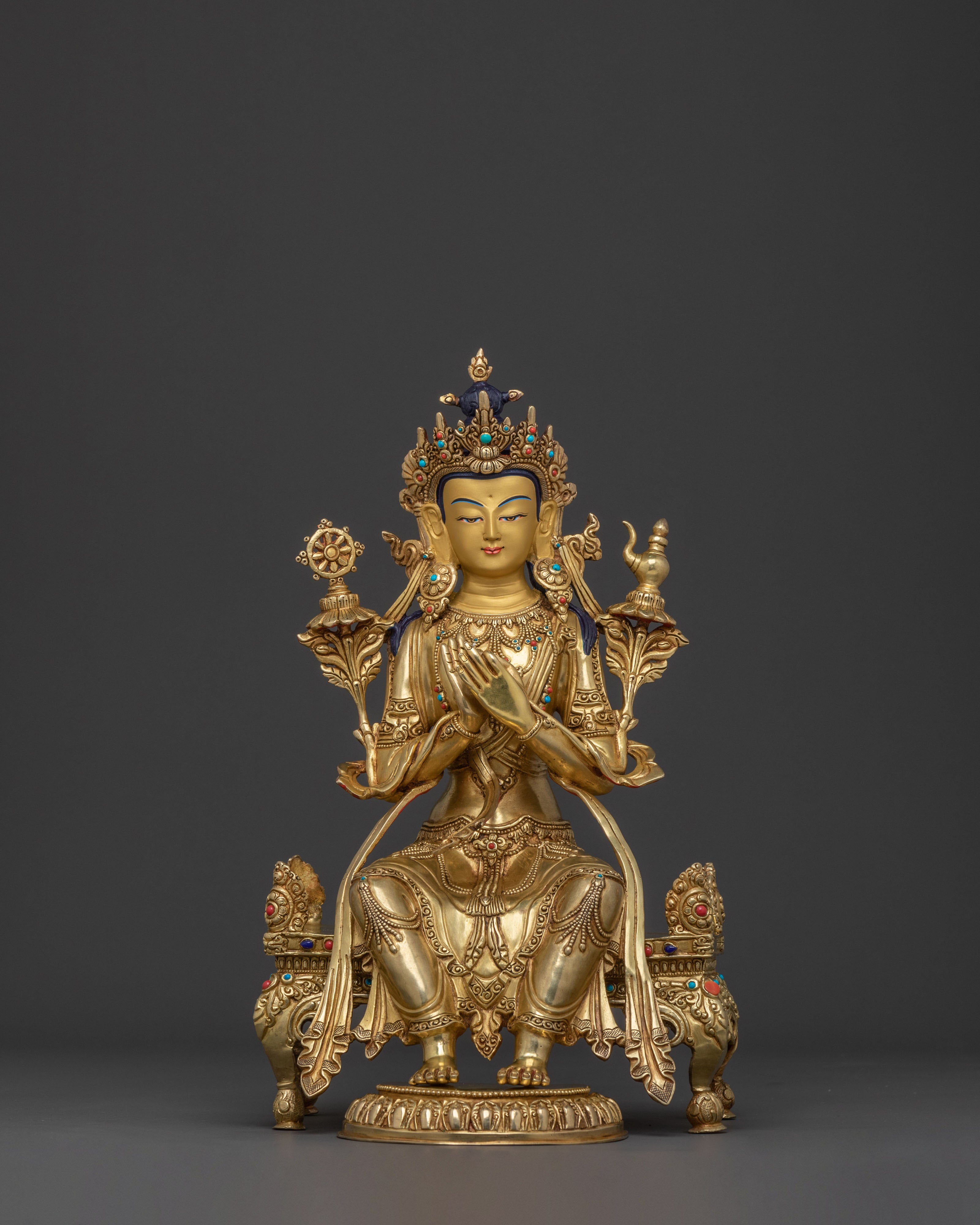Maitreya Buddha Statue – 24K Gold Gilded | The Hope of Future