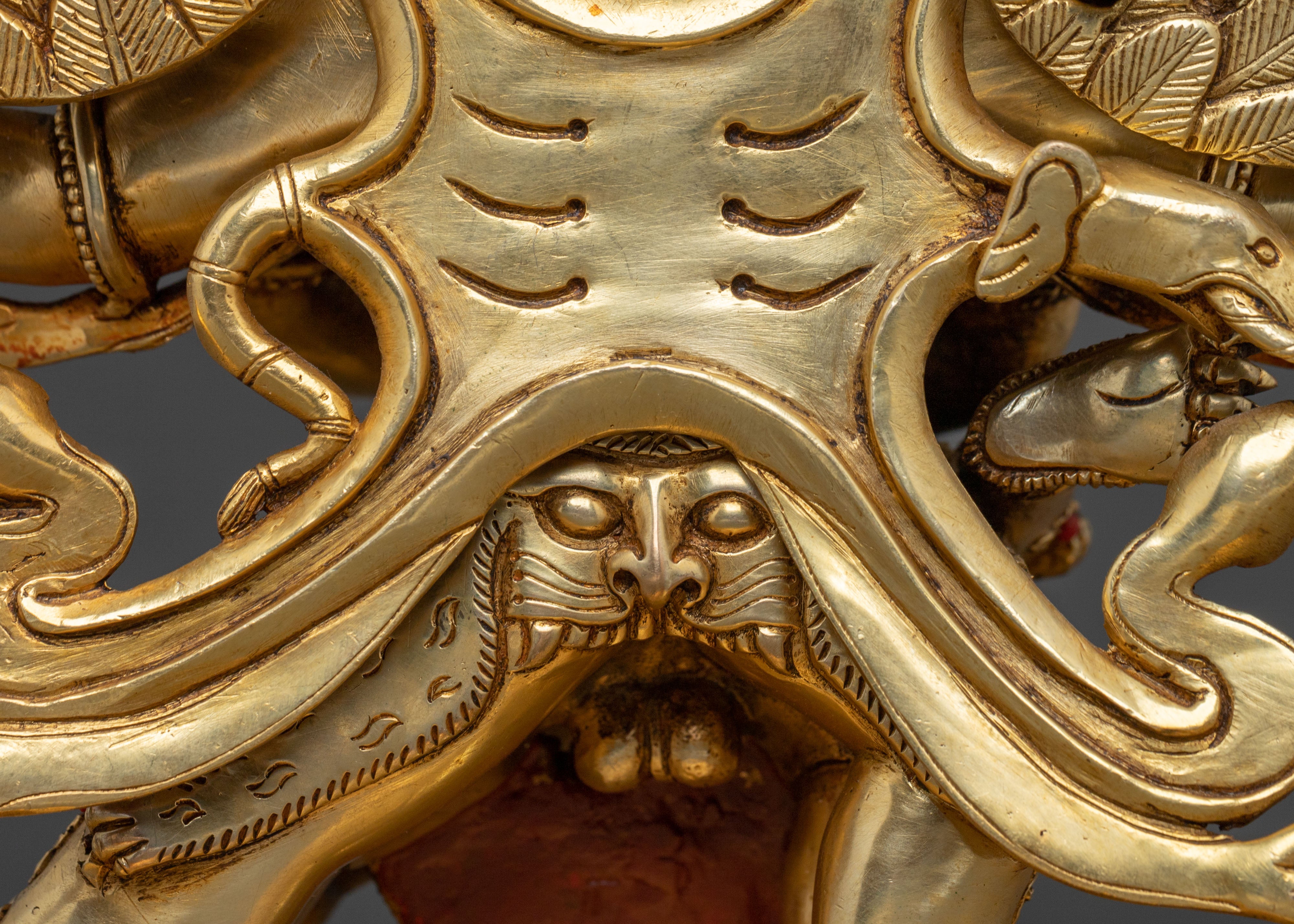 Hevajra Statue: 24k Gold Gilded Buddhist Deity