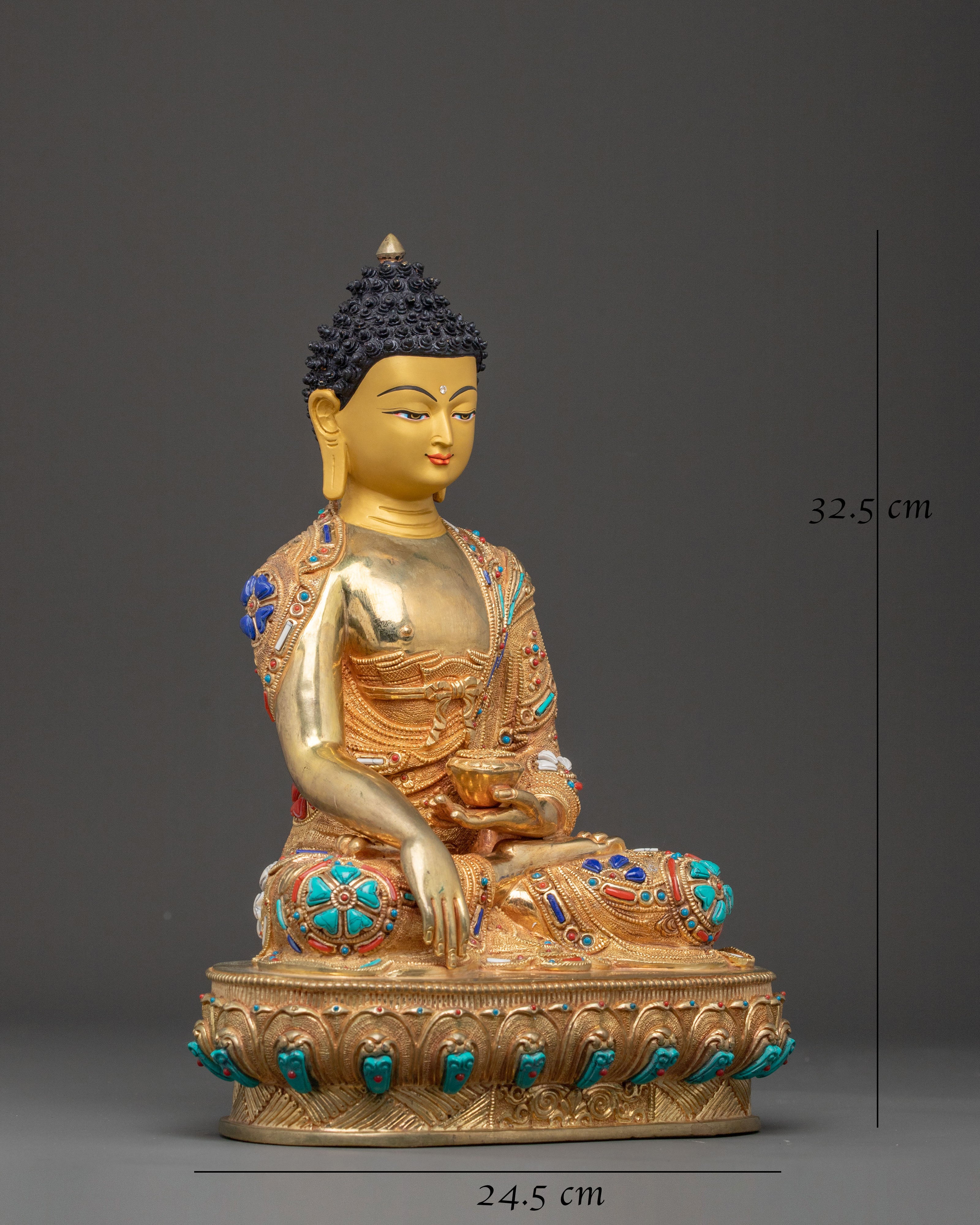 Shakyamuni Buddha: 24K Gold Gilded Enlightenment Idol
