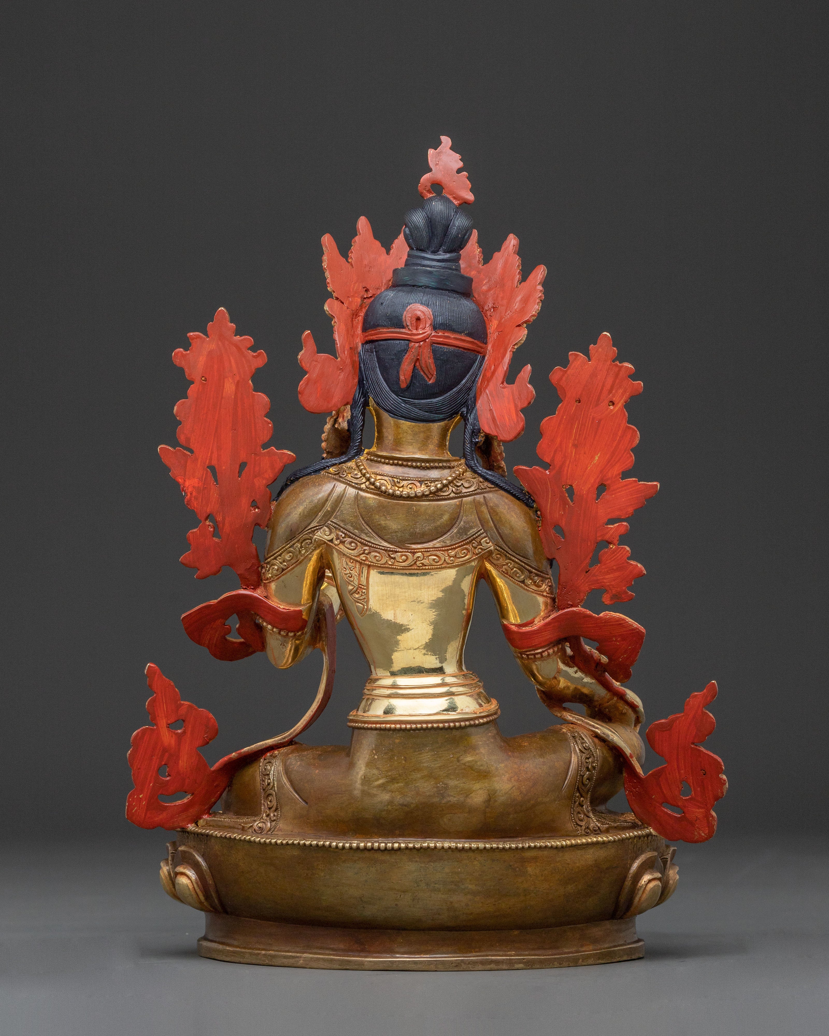 Green Tara Healing Mother Statue | Handcrafted Gold Gilded Copper