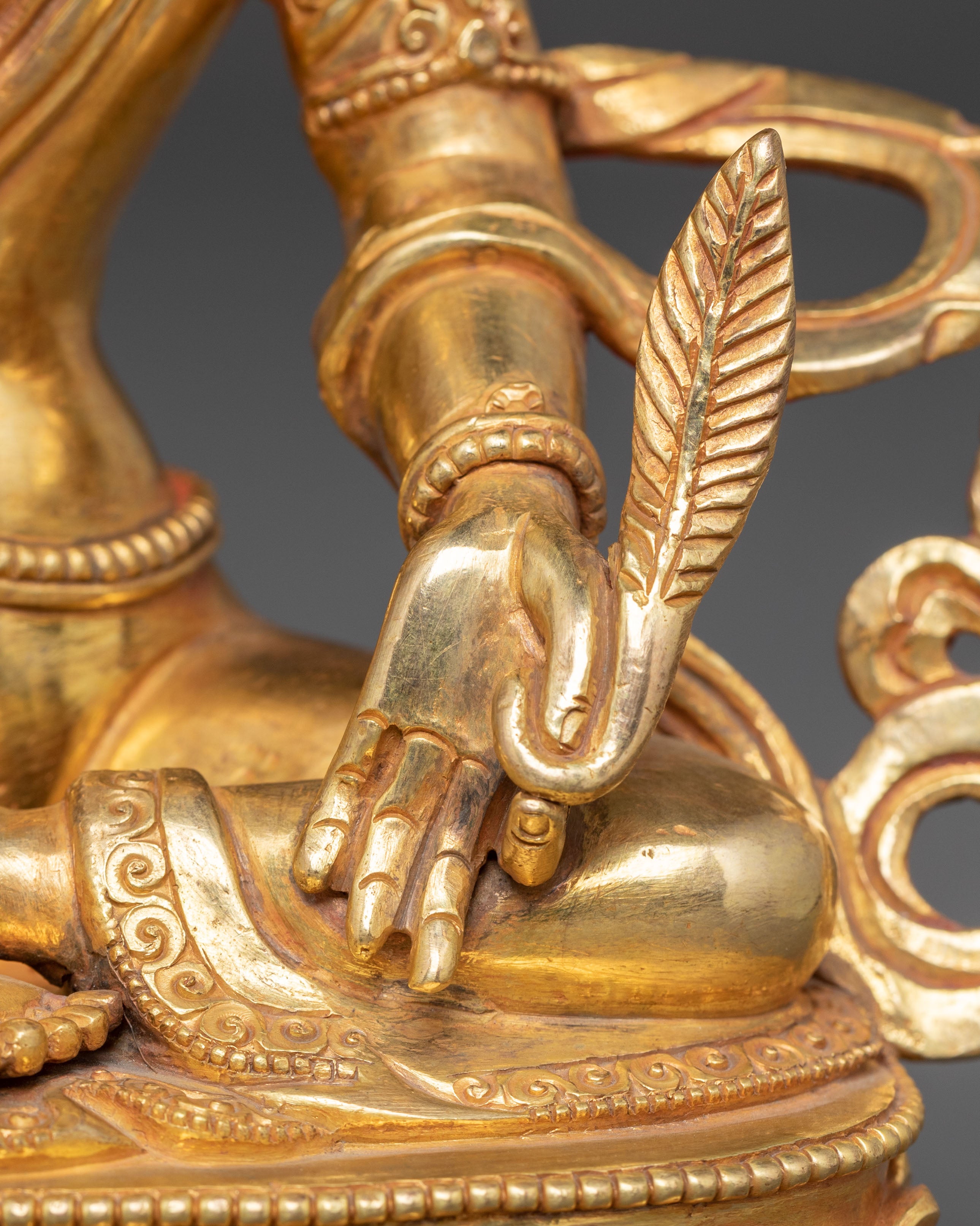Handcrafted Ksitigarbha Golden Statue | Compassionate Bodhisattva