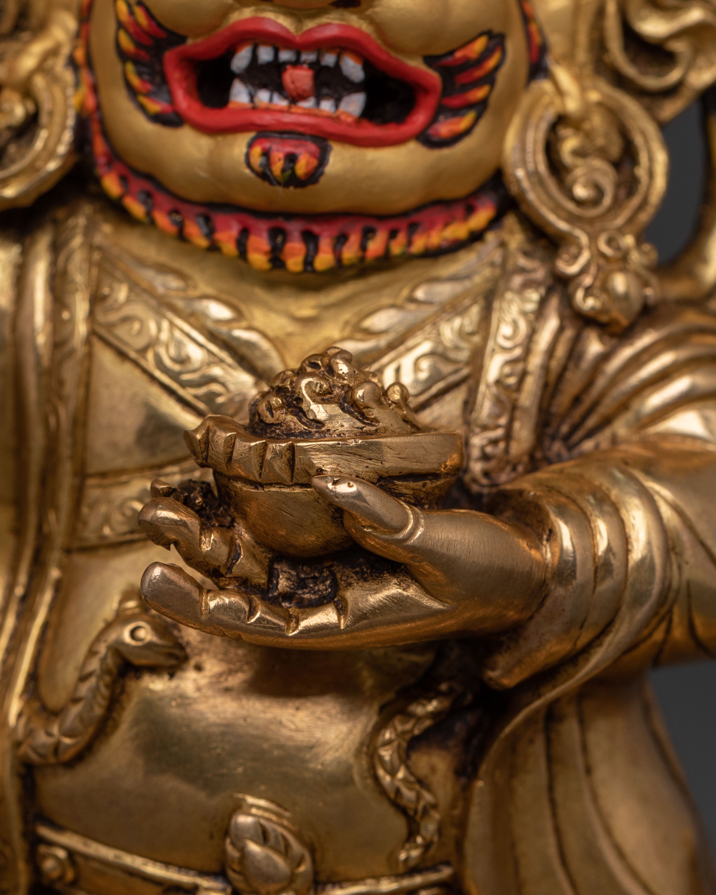 Mahakala Bernakchen Statue | 24K Gold Gilded Icon
