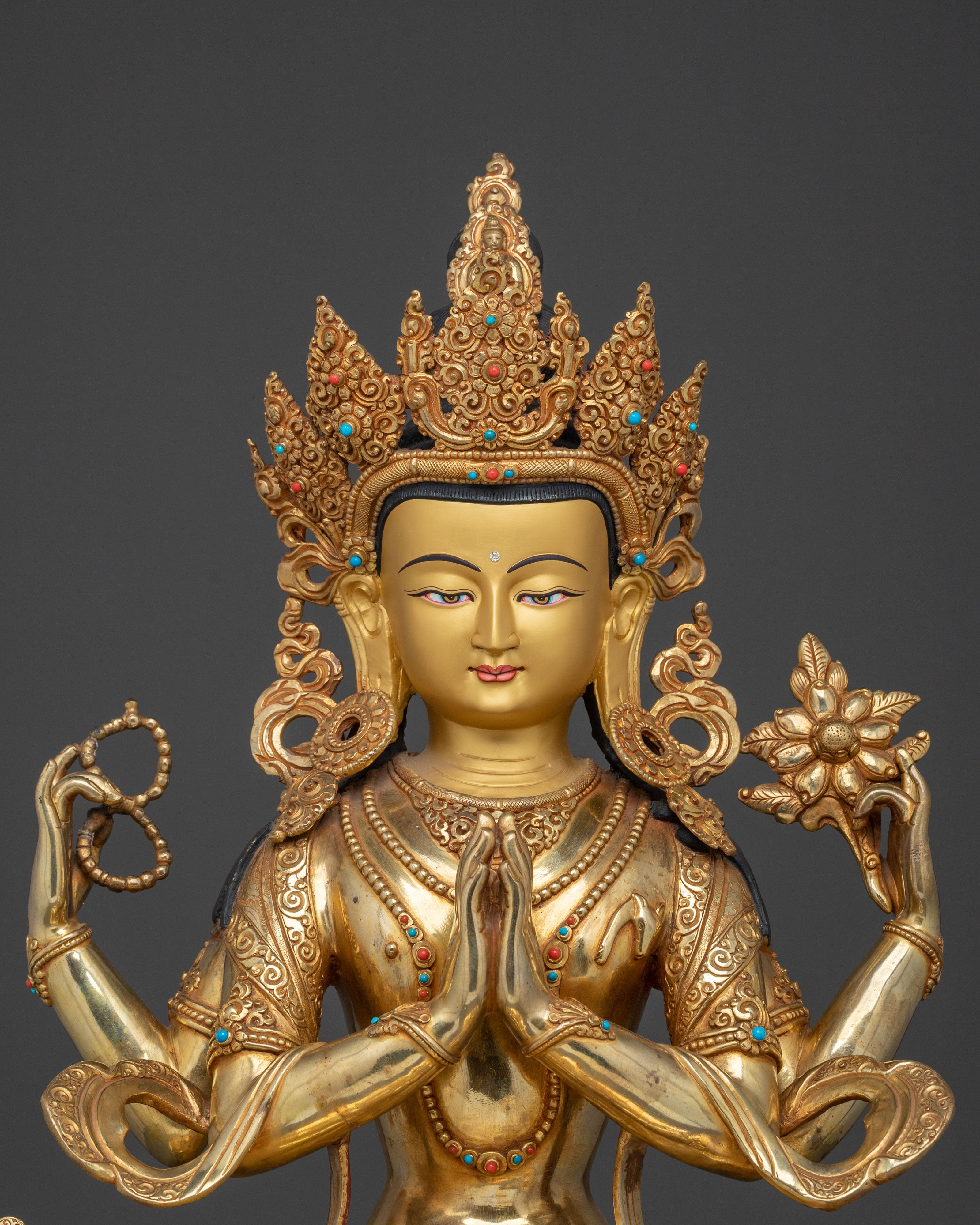 Tibetan Avalokiteshvara Spiritual Sculpture | Bodhisattva of Compassion