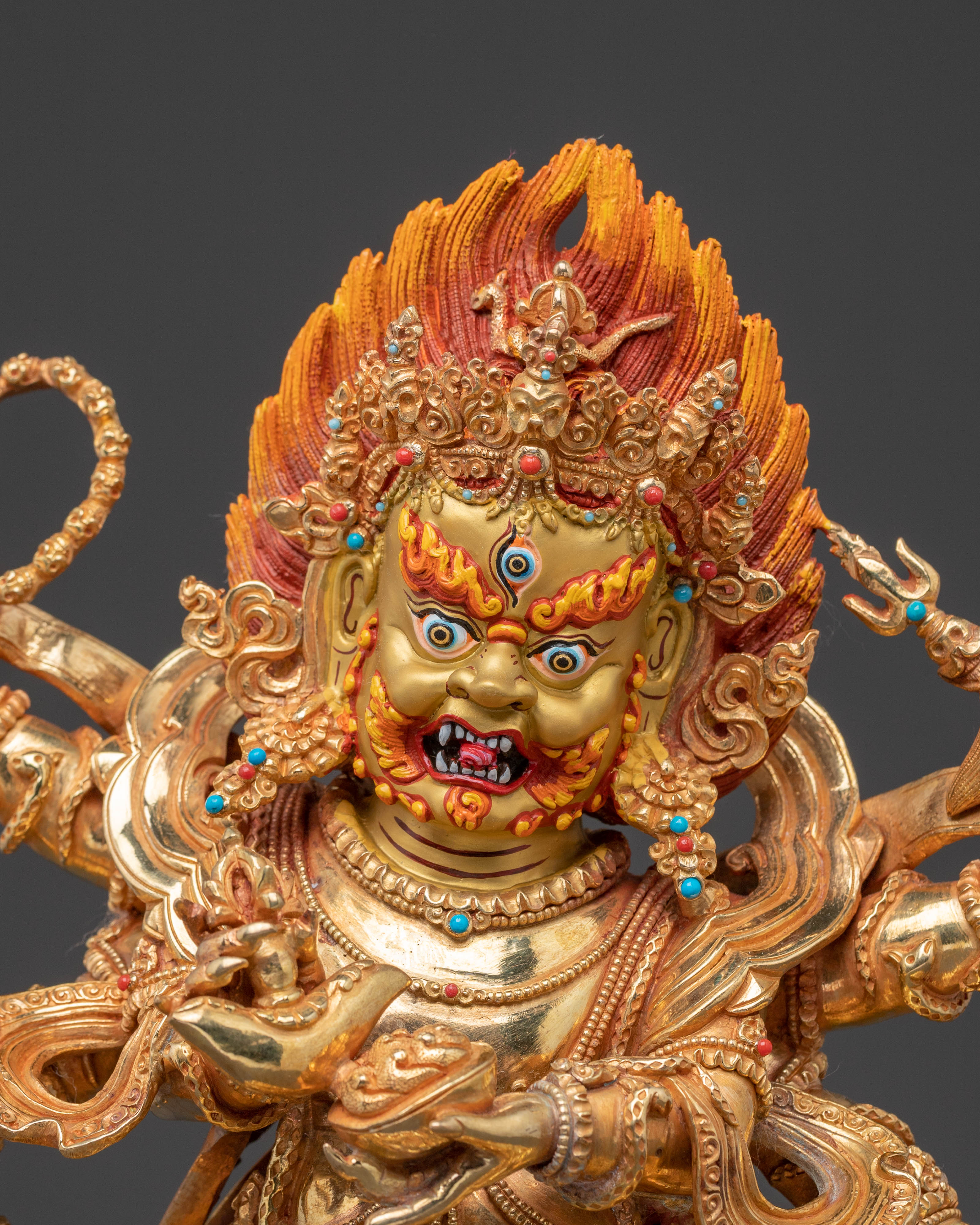 Six Armed Mahakala Guardian Statue | Protector Deity of Fearlessness