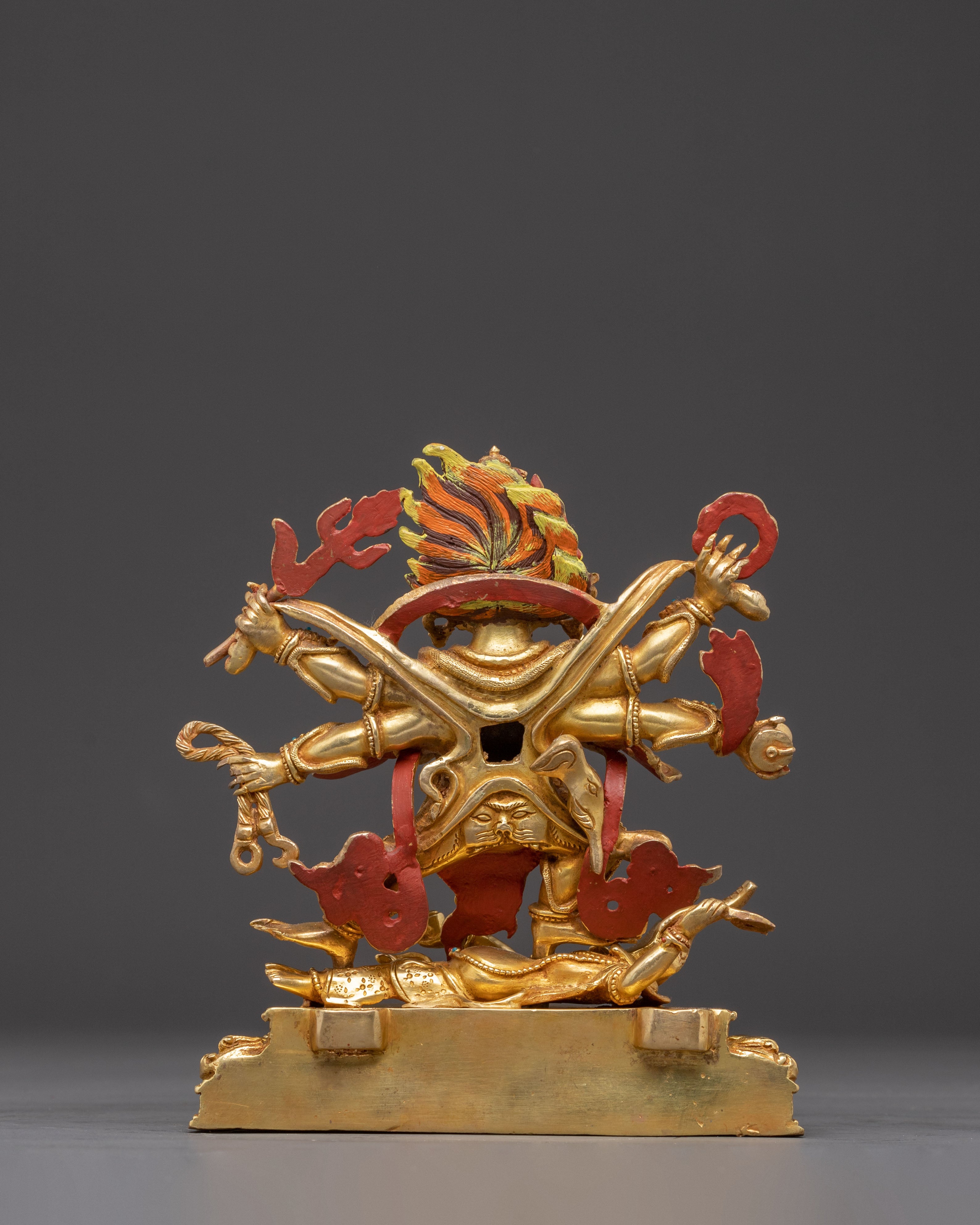 Handcrafted Six Armed Mahakala Sculpture | Protector Deity in Tibetan Buddhism