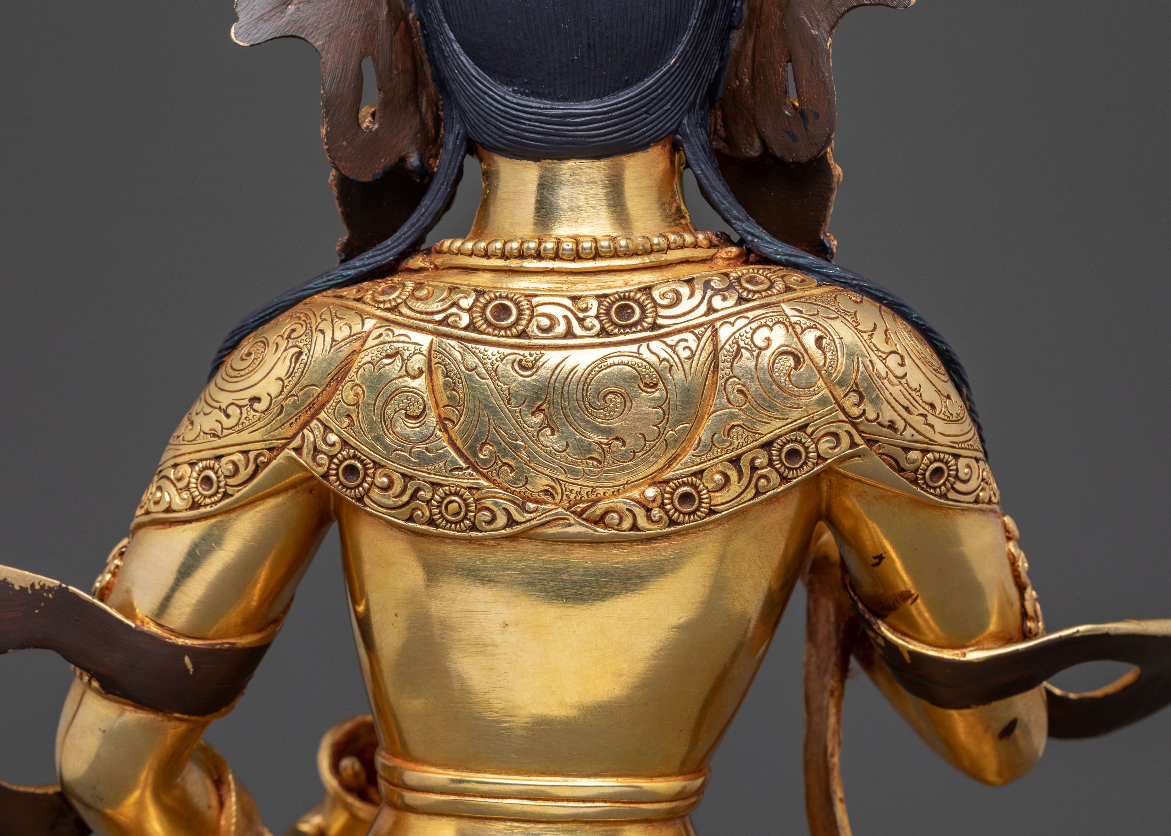 Handcrafted Vajrasattva Purification Deity Statue with 24K Gold Gilding