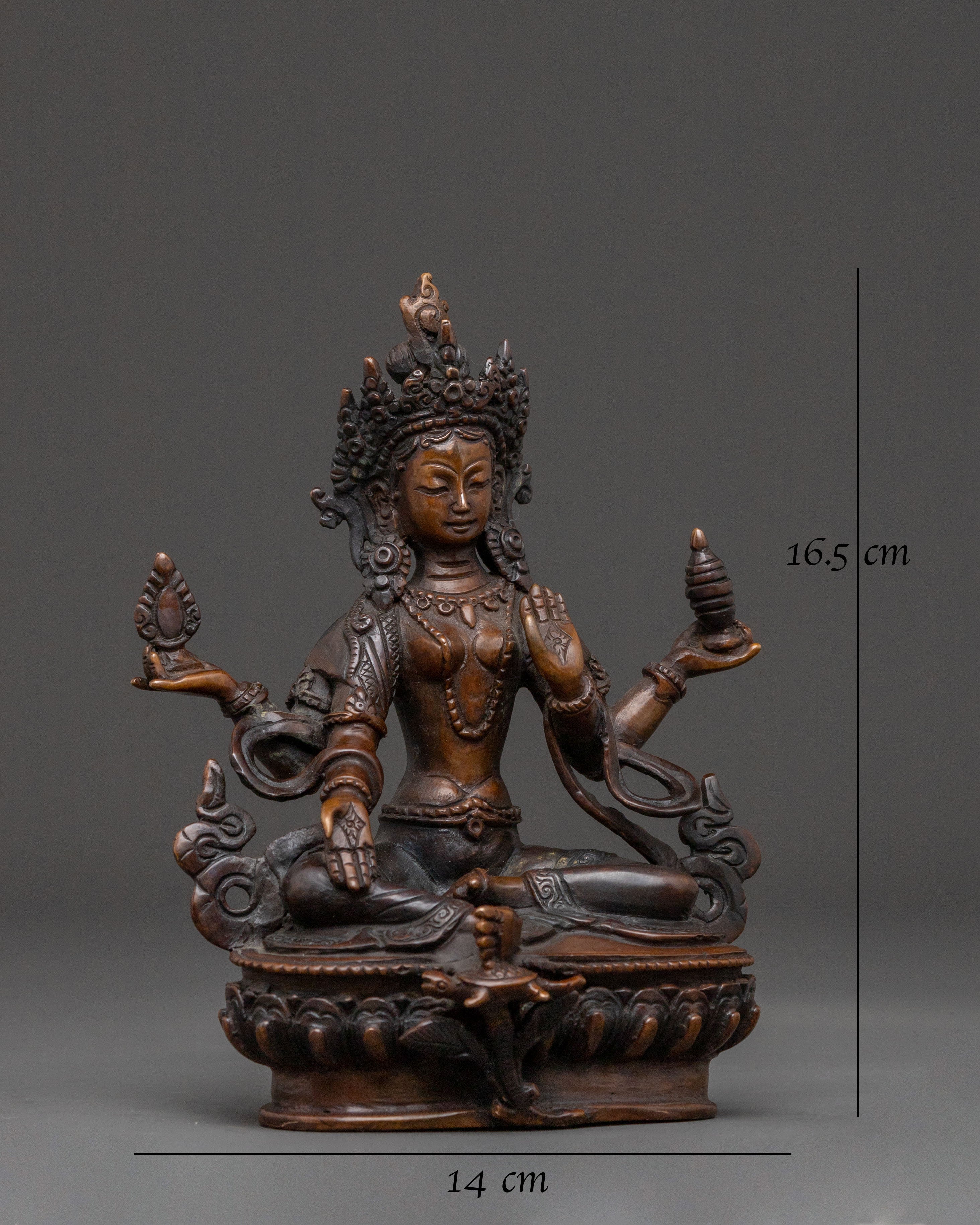 Goddess Laxmi Spiritual Statue – Oxidized Copper Masterpiece