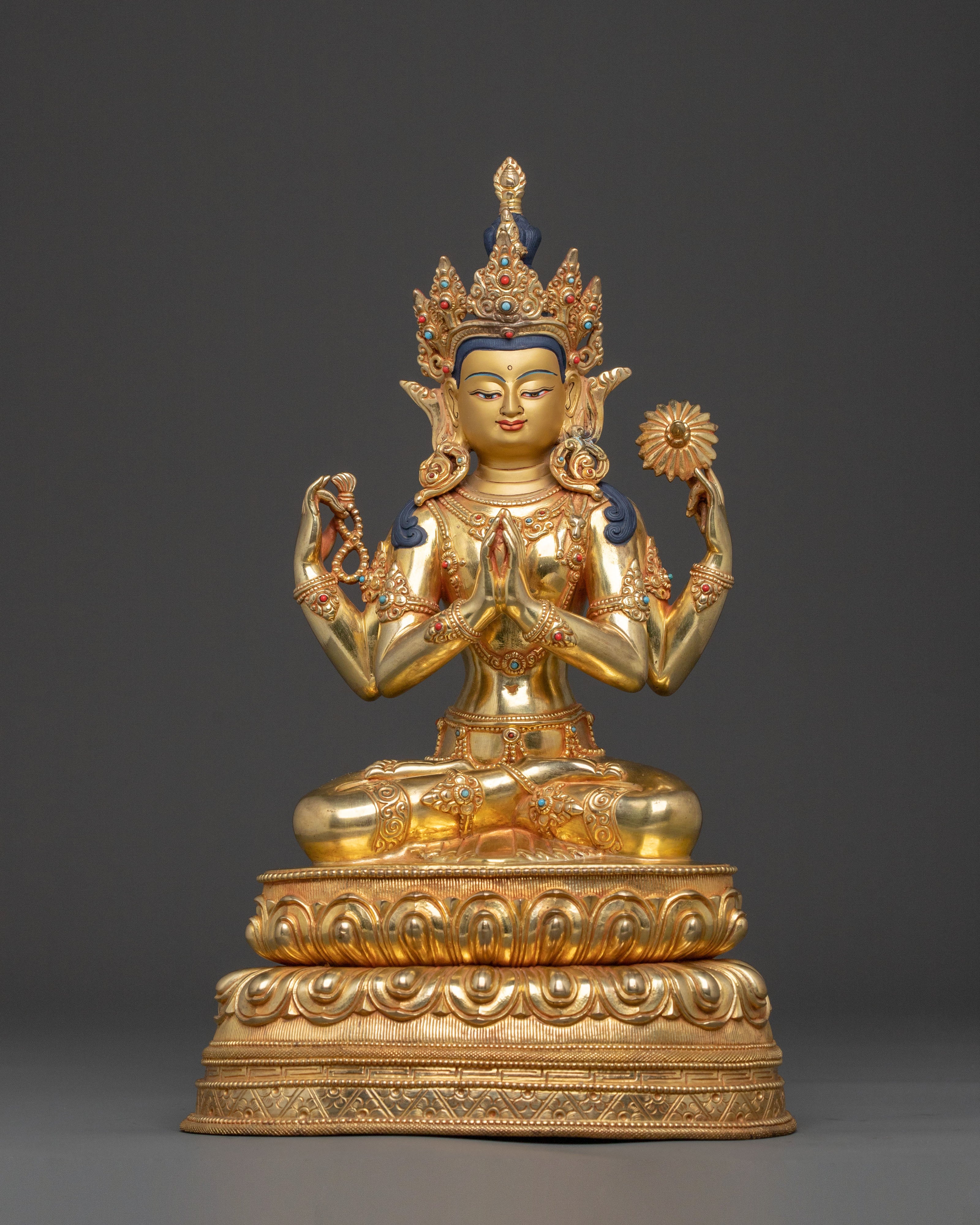 Bodhisattva Chenrezig Statue | Made in Nepal